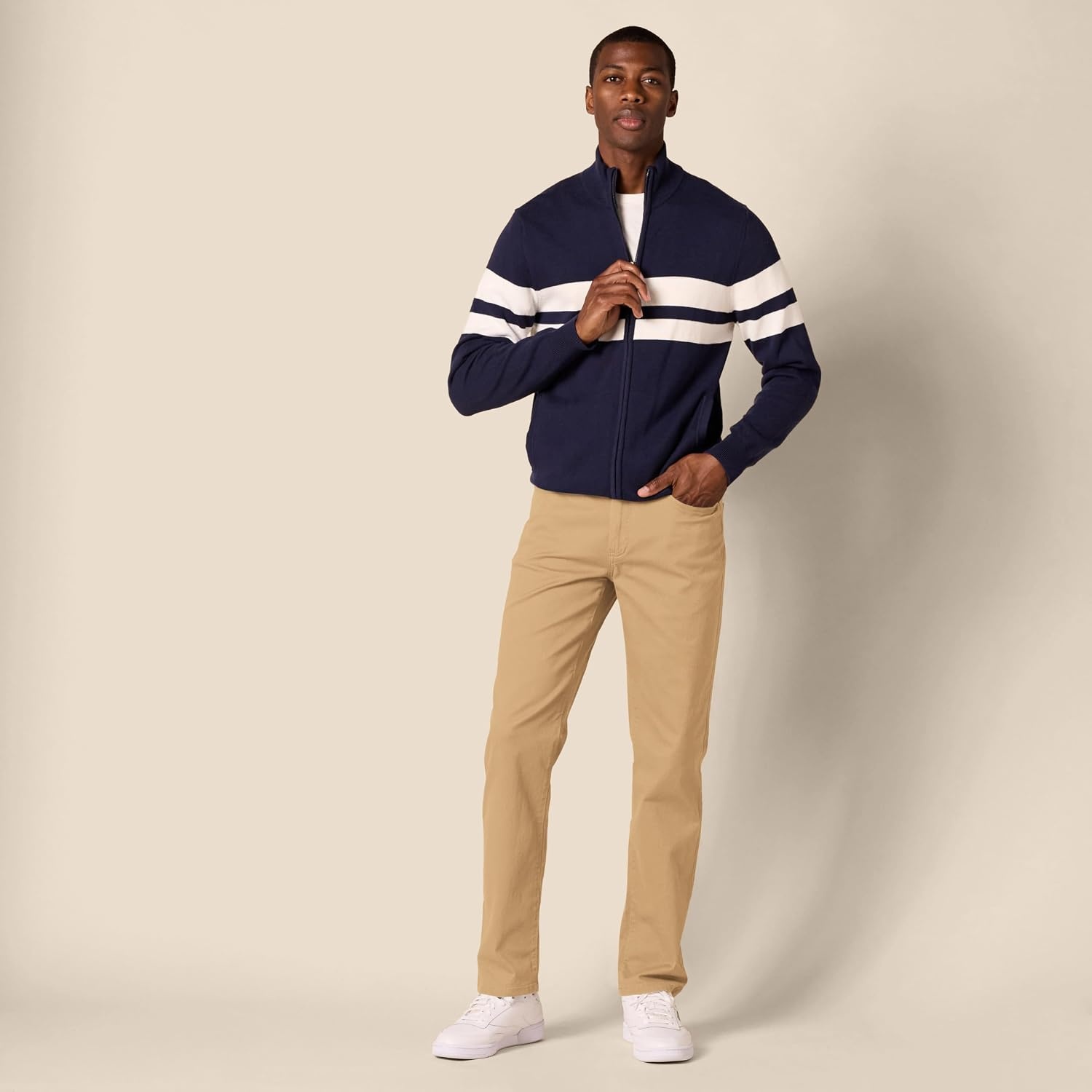 image:imageAmazon Essentials Mens 5Pocket Stretch Twill PantsDark Khaki