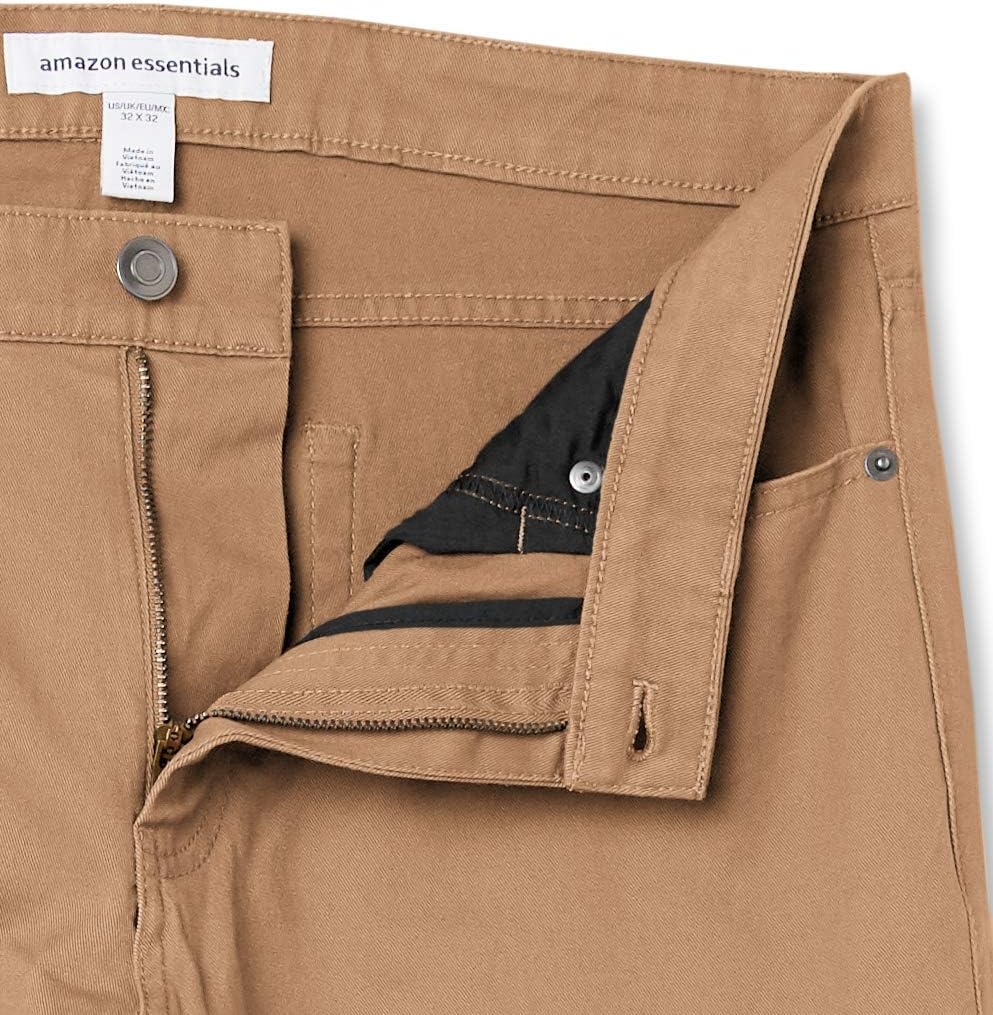image:imageAmazon Essentials Mens 5Pocket Stretch Twill PantsDark Khaki