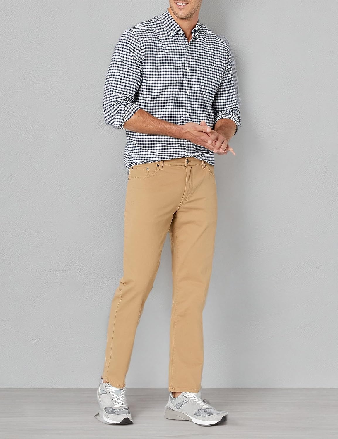 image:imageAmazon Essentials Mens 5Pocket Stretch Twill PantsDark Khaki