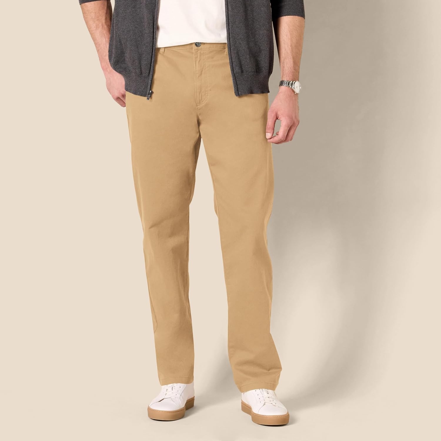 image:imageAmazon Essentials Mens 5Pocket Stretch Twill PantsDark Khaki Brown