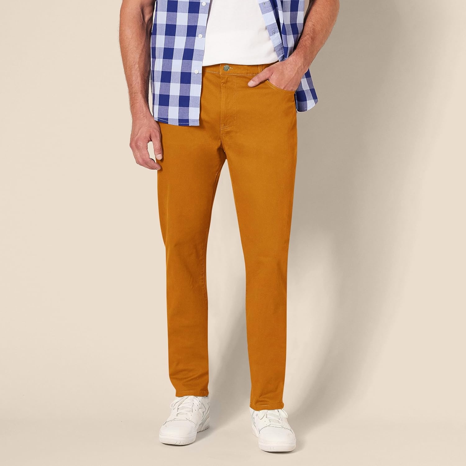 image:imageAmazon Essentials Mens 5Pocket Stretch Twill PantsGold
