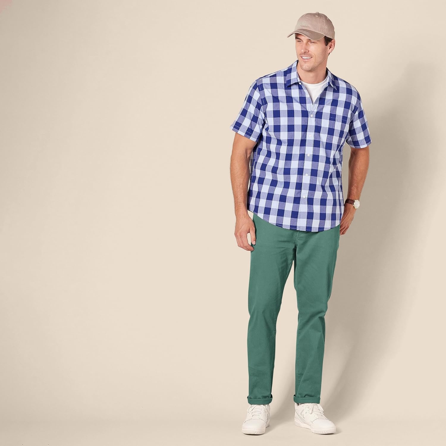 image:imageAmazon Essentials Mens 5Pocket Stretch Twill PantsGreen