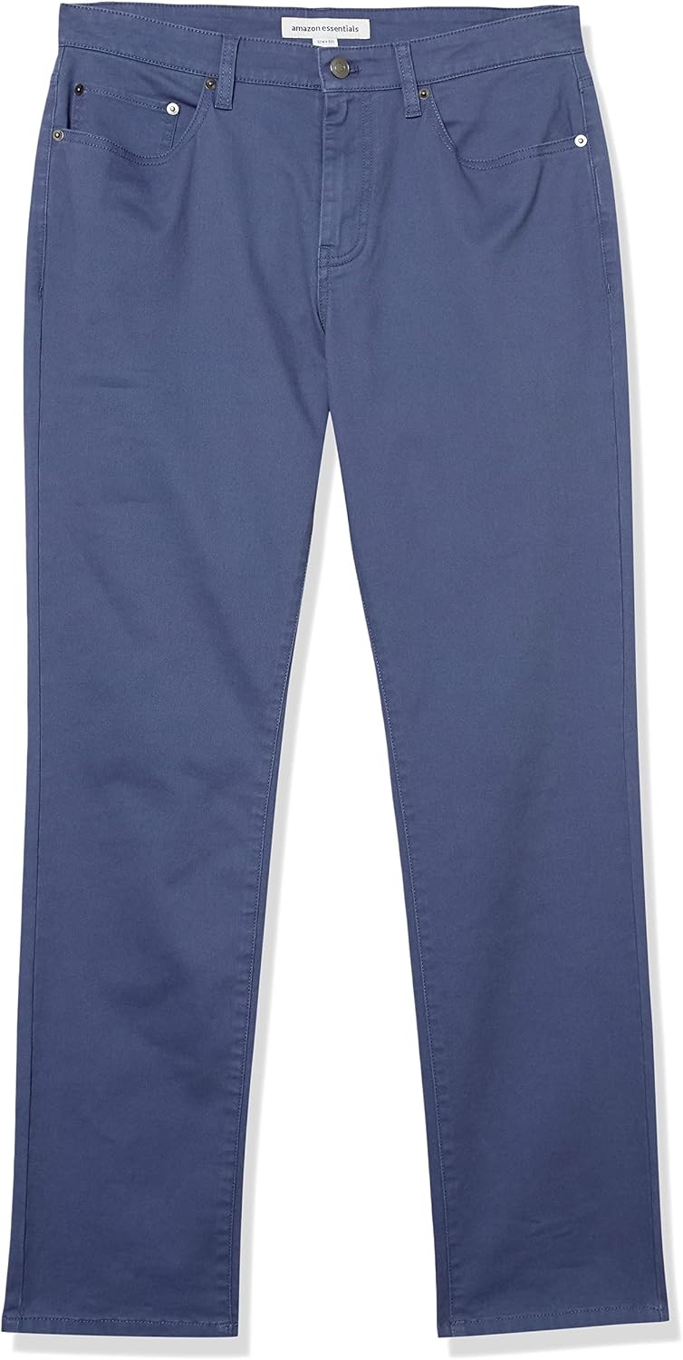 image:imageAmazon Essentials Mens 5Pocket Stretch Twill PantsIndigo Blue