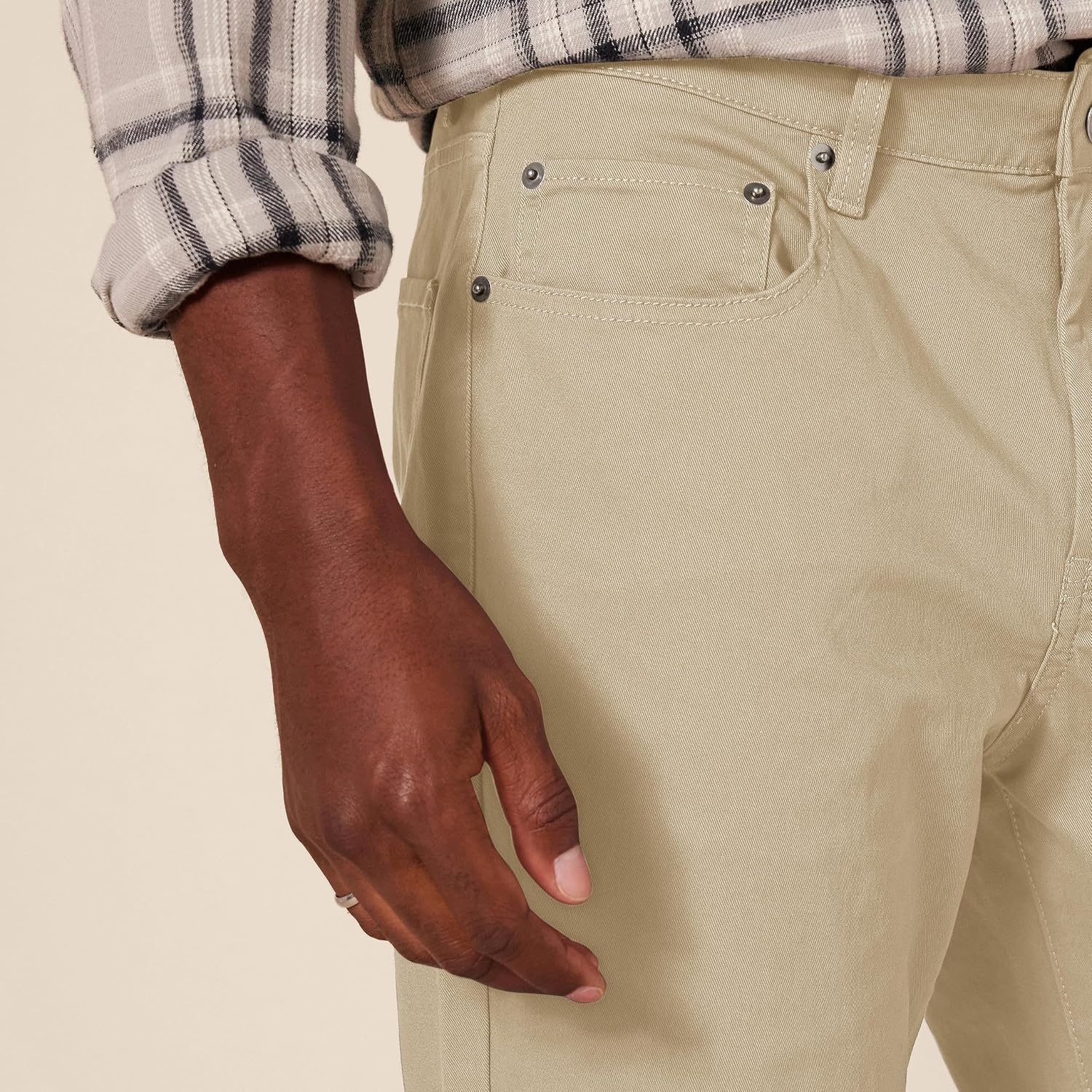 image:imageAmazon Essentials Mens 5Pocket Stretch Twill PantsKhaki