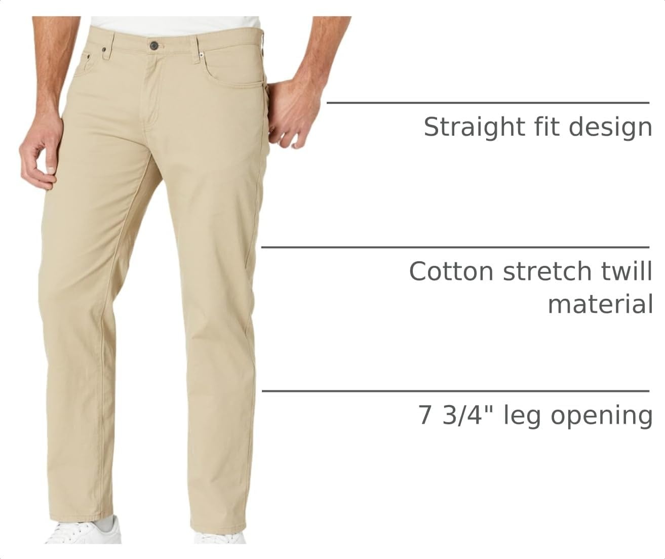 image:imageAmazon Essentials Mens 5Pocket Stretch Twill PantsKhaki