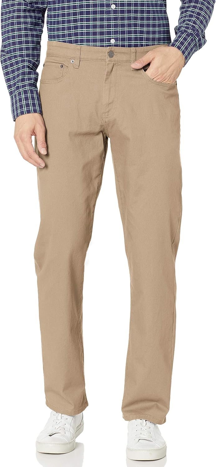 image:imageAmazon Essentials Mens 5Pocket Stretch Twill PantsKhaki