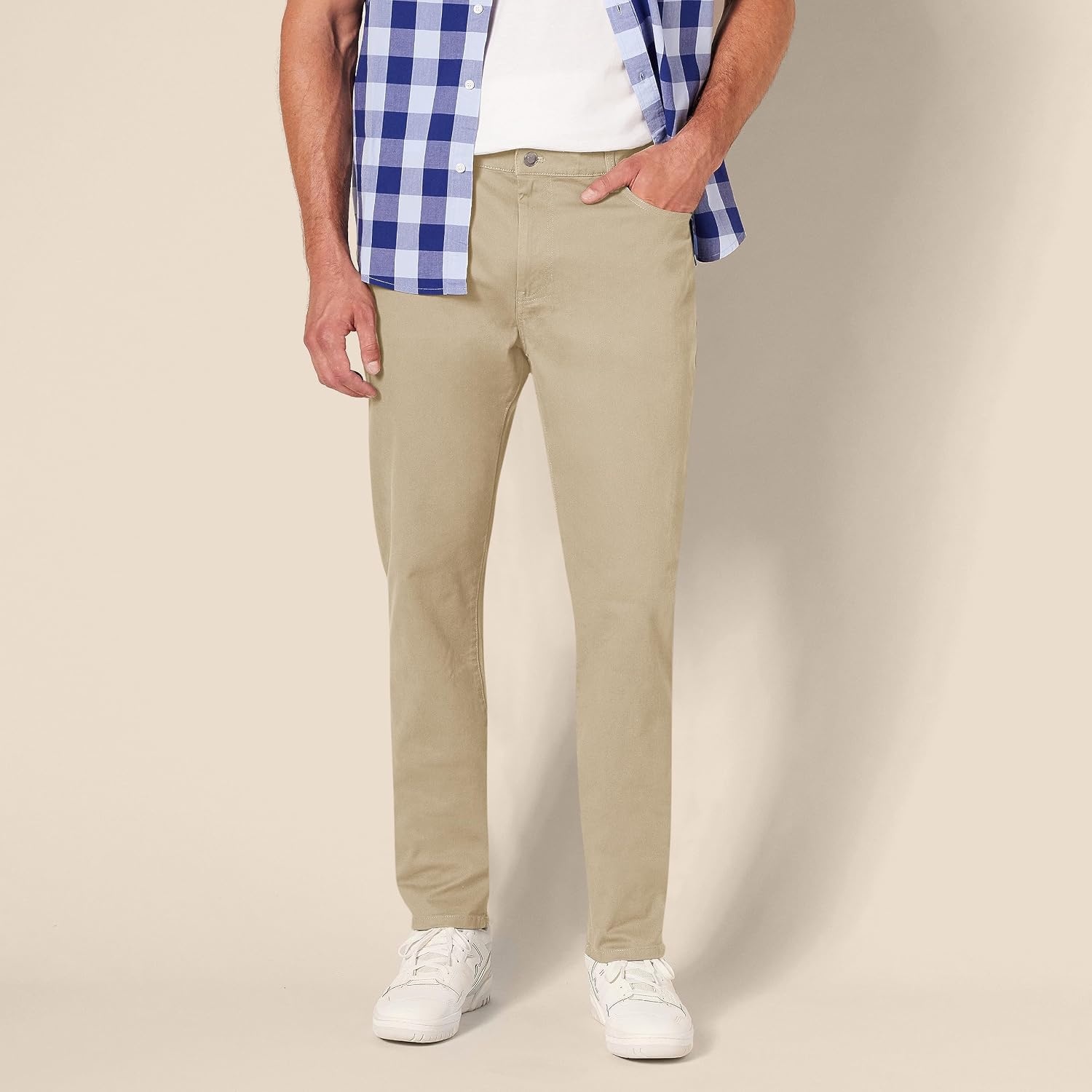 image:imageAmazon Essentials Mens 5Pocket Stretch Twill PantsKhaki