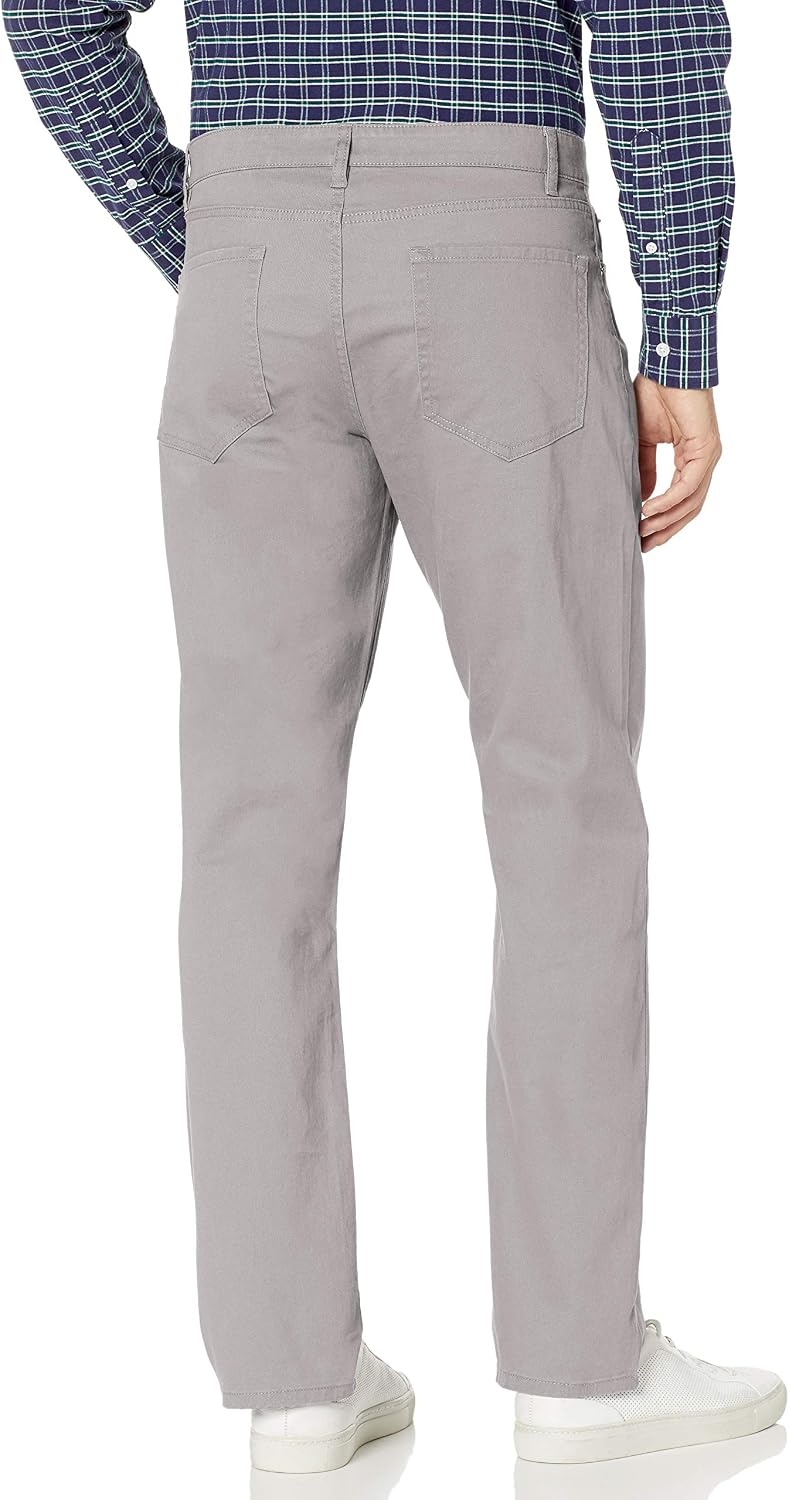image:imageAmazon Essentials Mens 5Pocket Stretch Twill PantsLight Grey