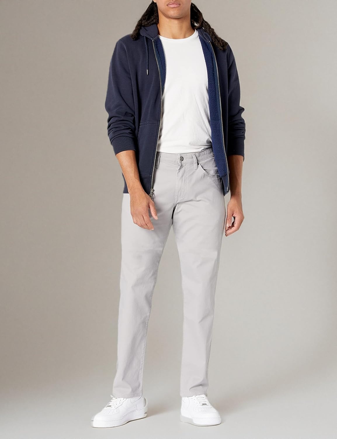 image:imageAmazon Essentials Mens 5Pocket Stretch Twill PantsLight Grey