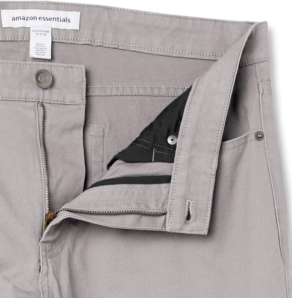 image:imageAmazon Essentials Mens 5Pocket Stretch Twill PantsLight Grey