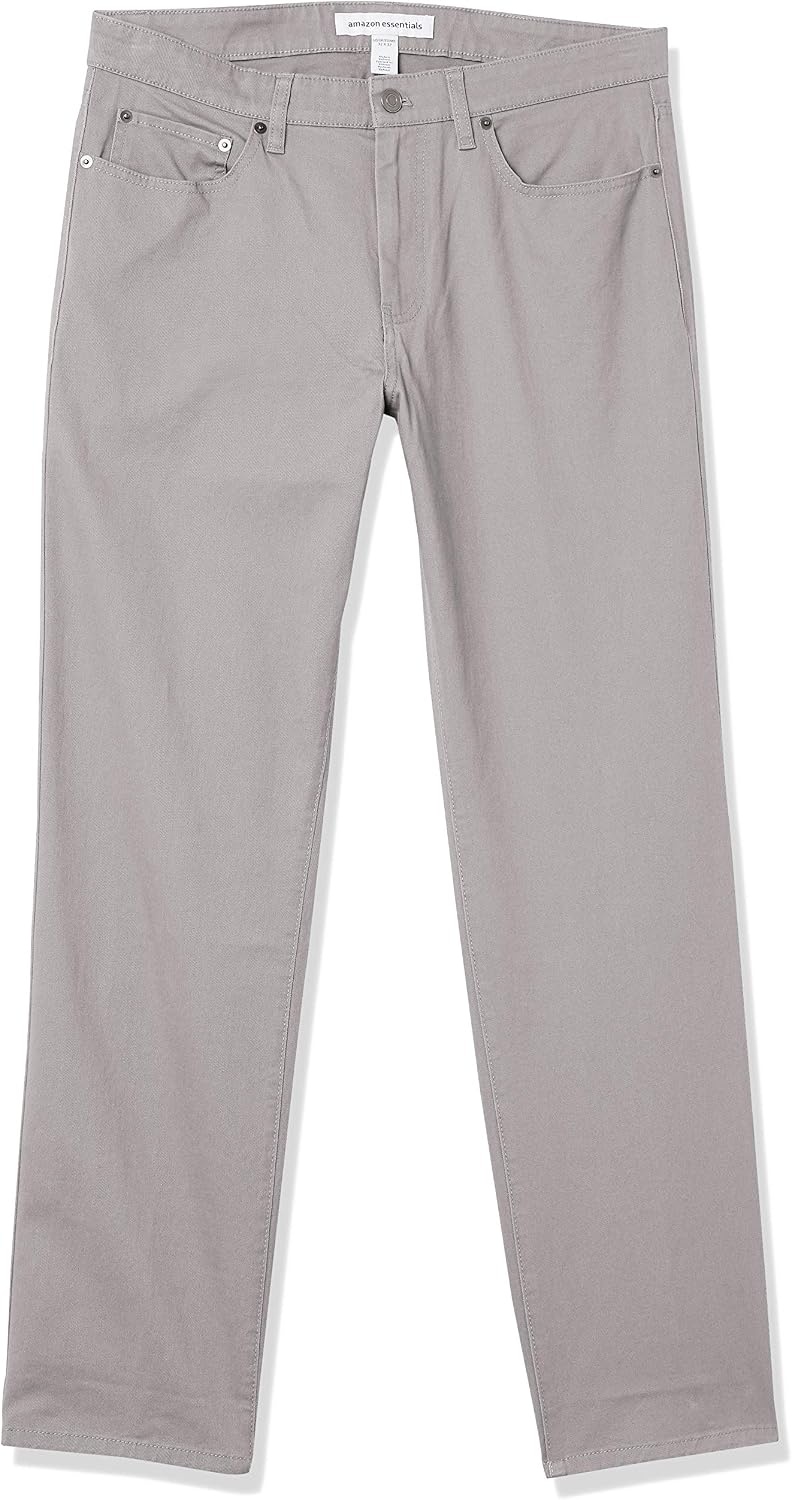 image:imageAmazon Essentials Mens 5Pocket Stretch Twill PantsLight Grey
