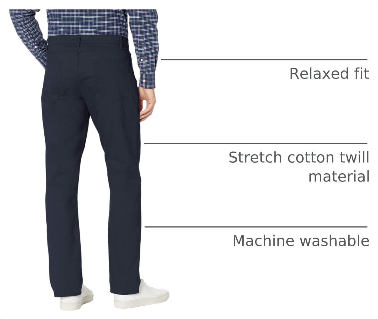 image:imageAmazon Essentials Mens 5Pocket Stretch Twill PantsNavy