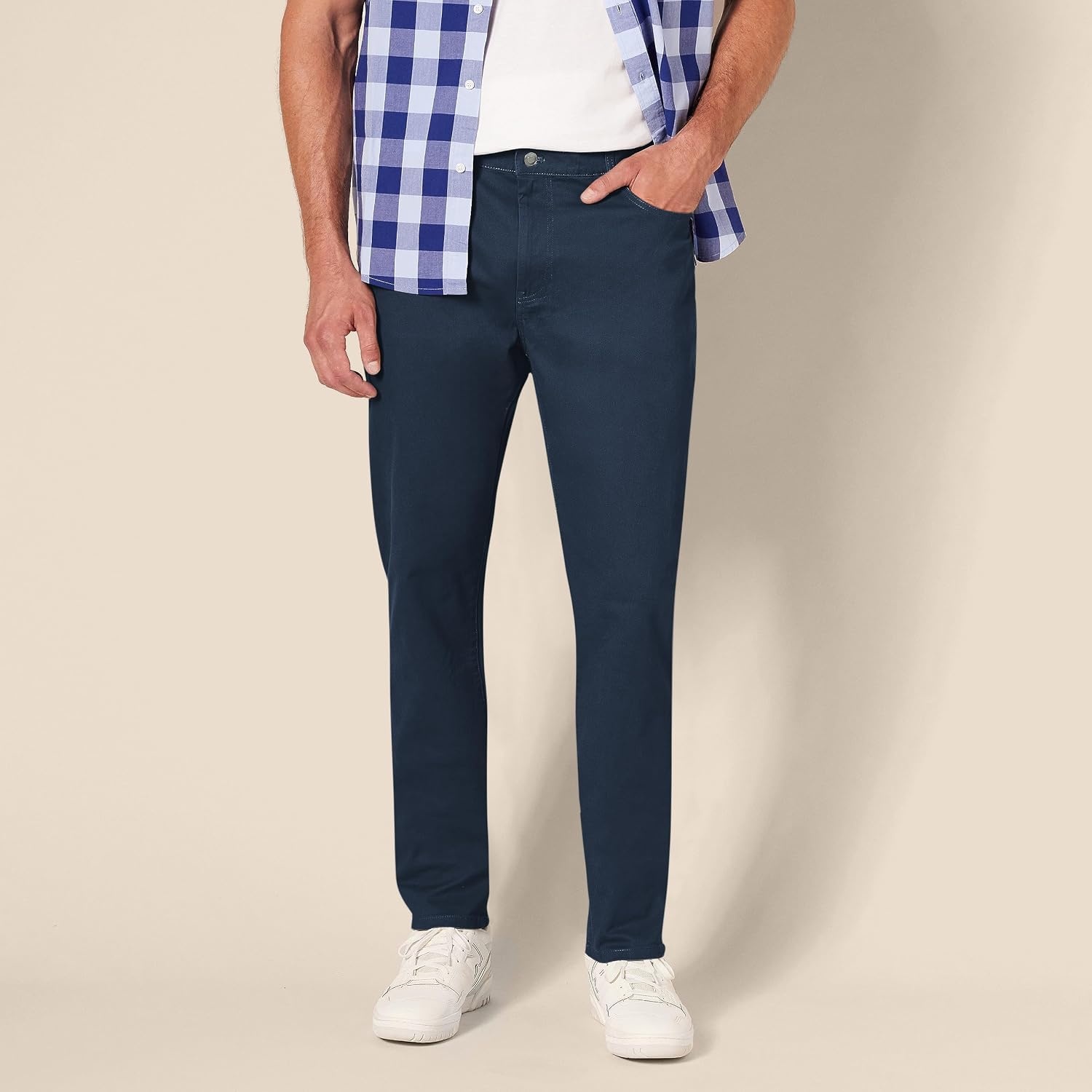 image:imageAmazon Essentials Mens 5Pocket Stretch Twill PantsNavy