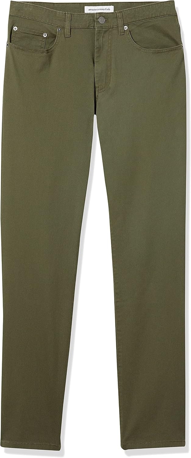 image:imageAmazon Essentials Mens 5Pocket Stretch Twill PantsOlive