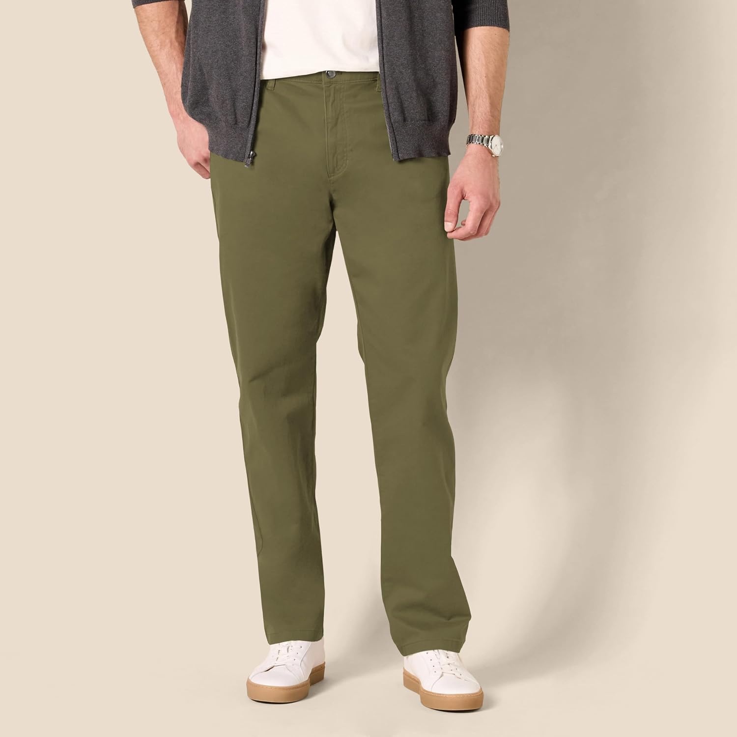 image:imageAmazon Essentials Mens 5Pocket Stretch Twill PantsOlive