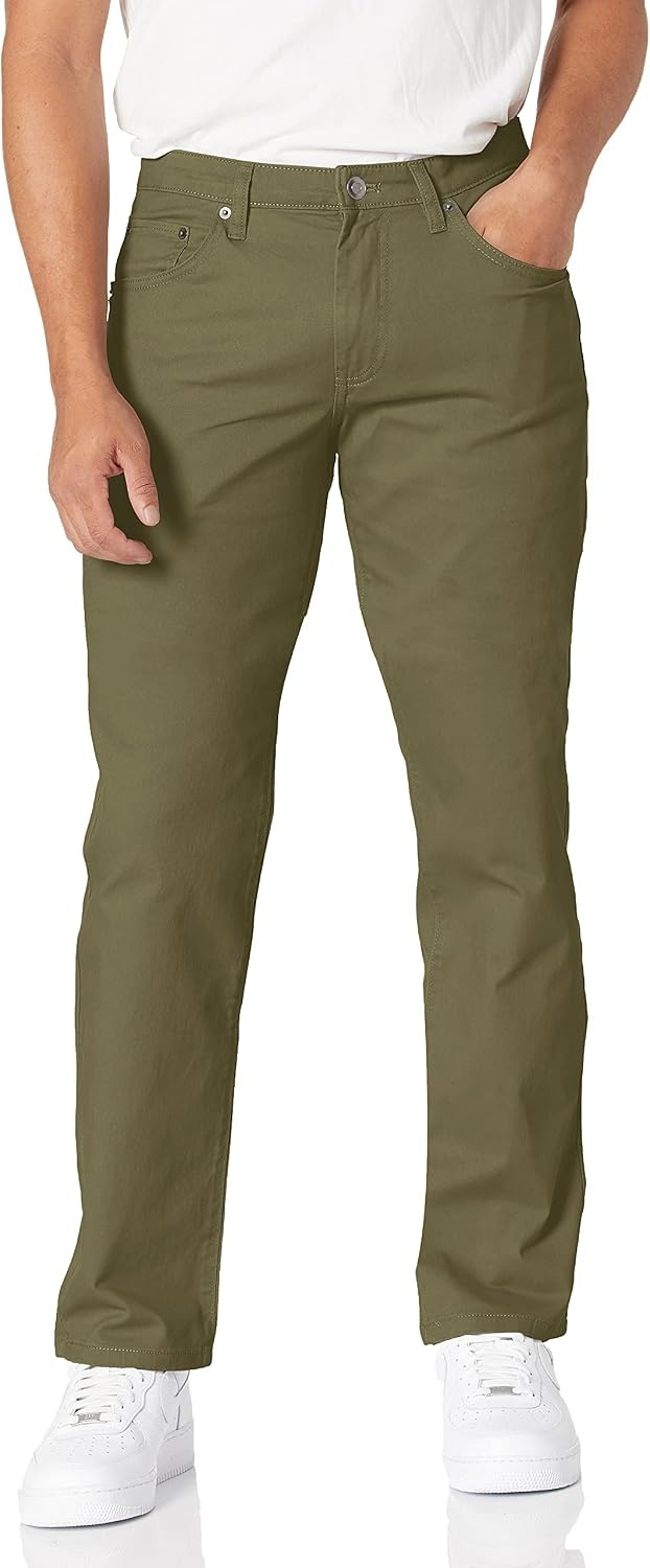 image:imageAmazon Essentials Mens 5Pocket Stretch Twill PantsOlive