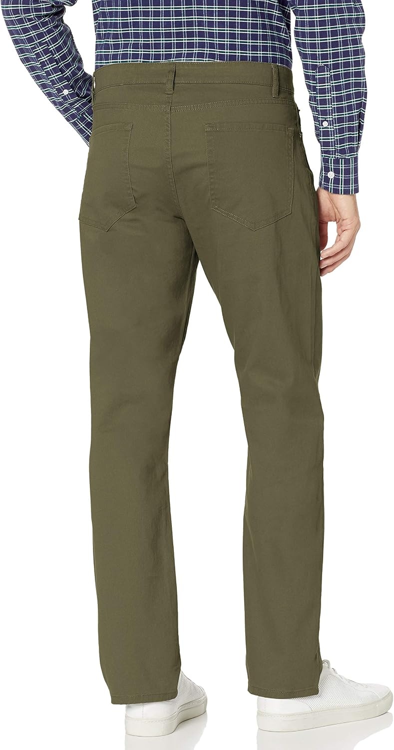 image:imageAmazon Essentials Mens 5Pocket Stretch Twill PantsOlive