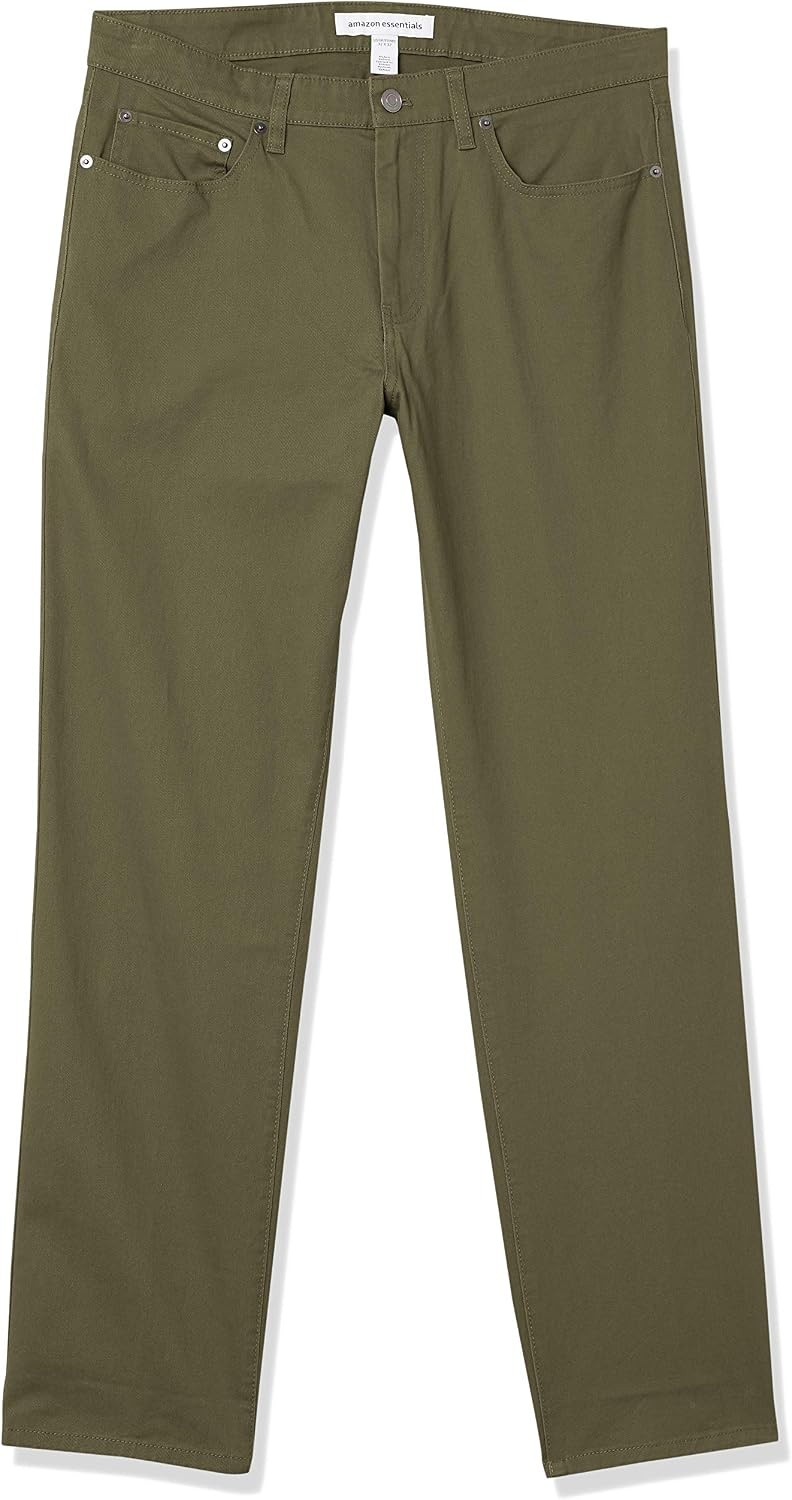 image:imageAmazon Essentials Mens 5Pocket Stretch Twill PantsOlive