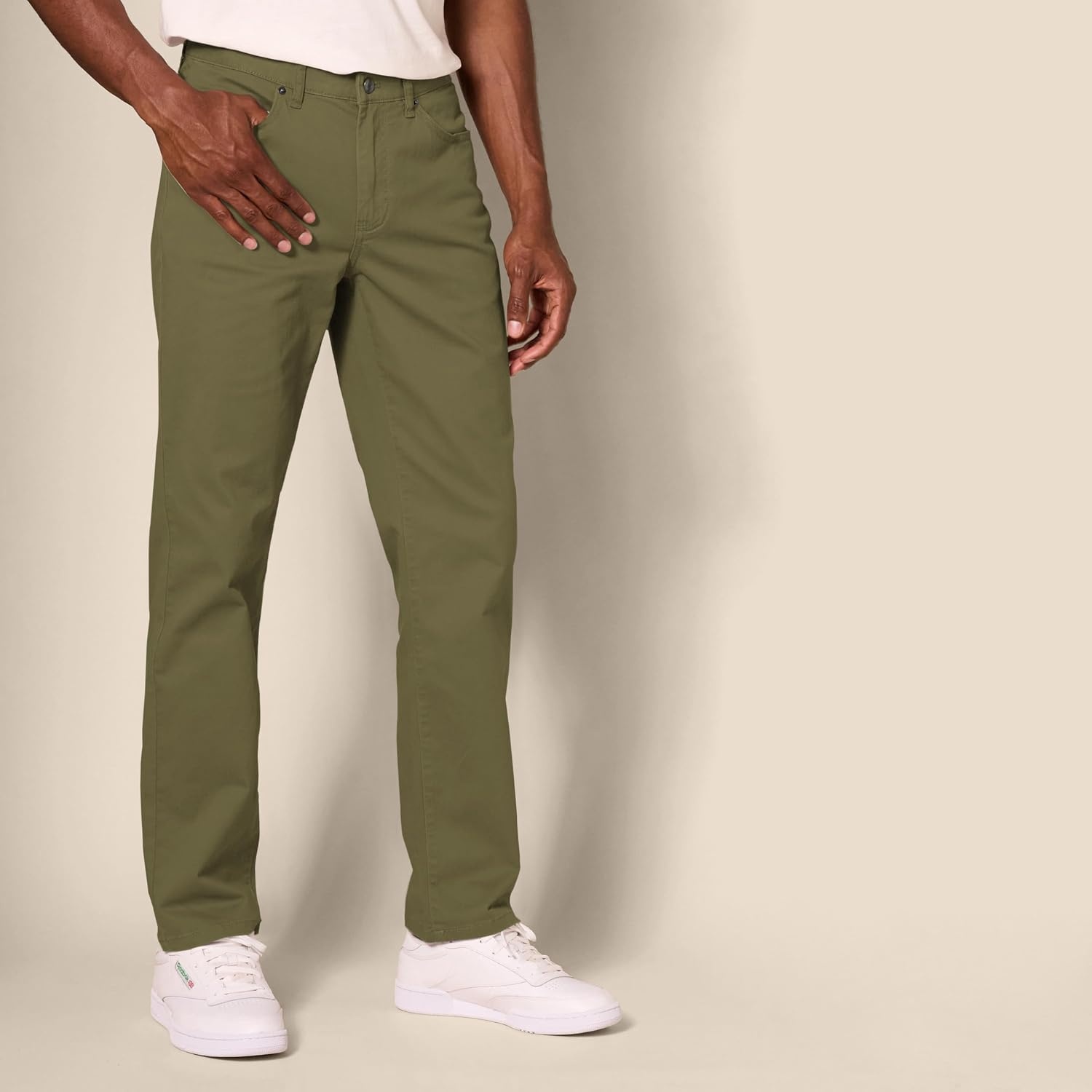 image:imageAmazon Essentials Mens 5Pocket Stretch Twill PantsOlive