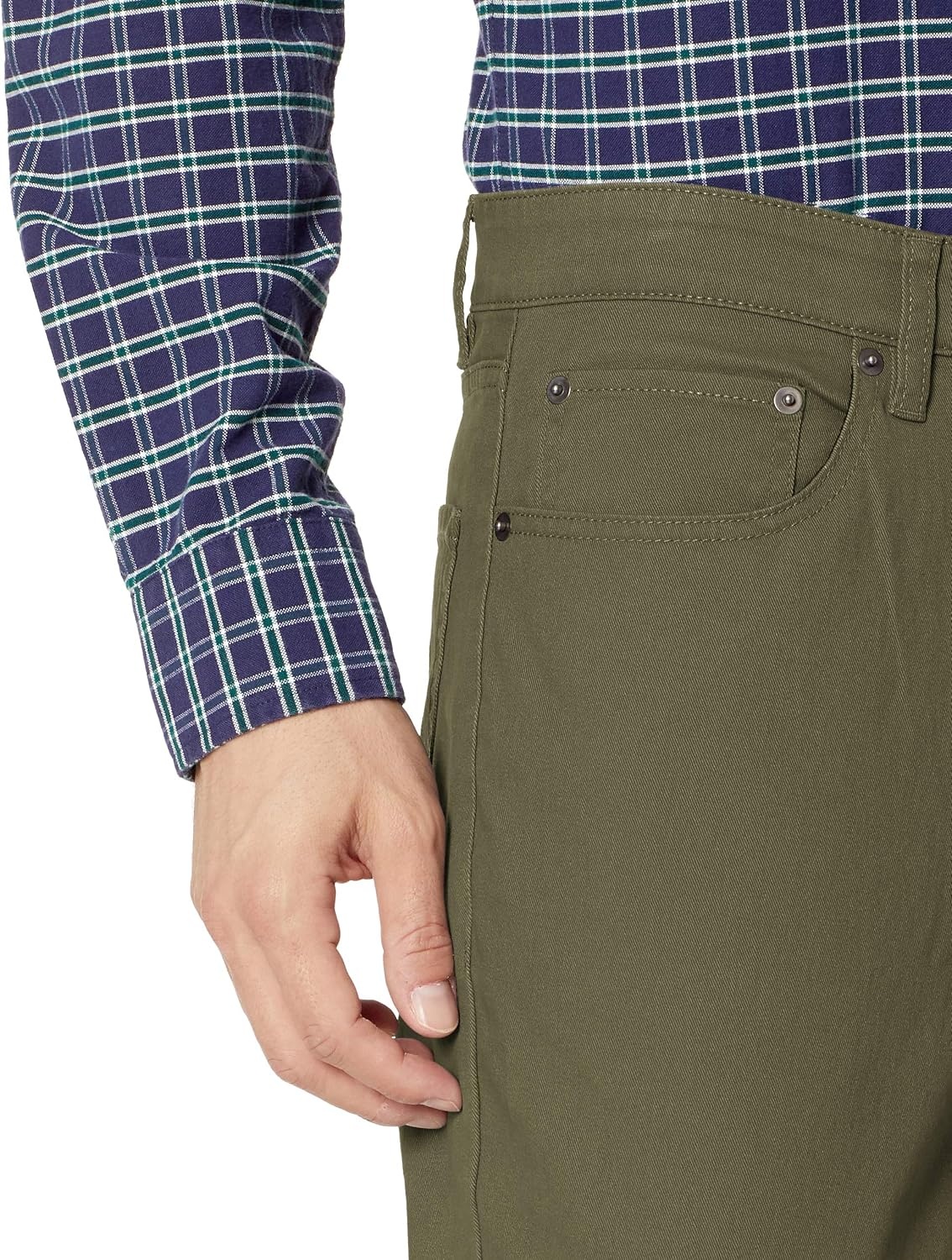image:imageAmazon Essentials Mens 5Pocket Stretch Twill PantsOlive