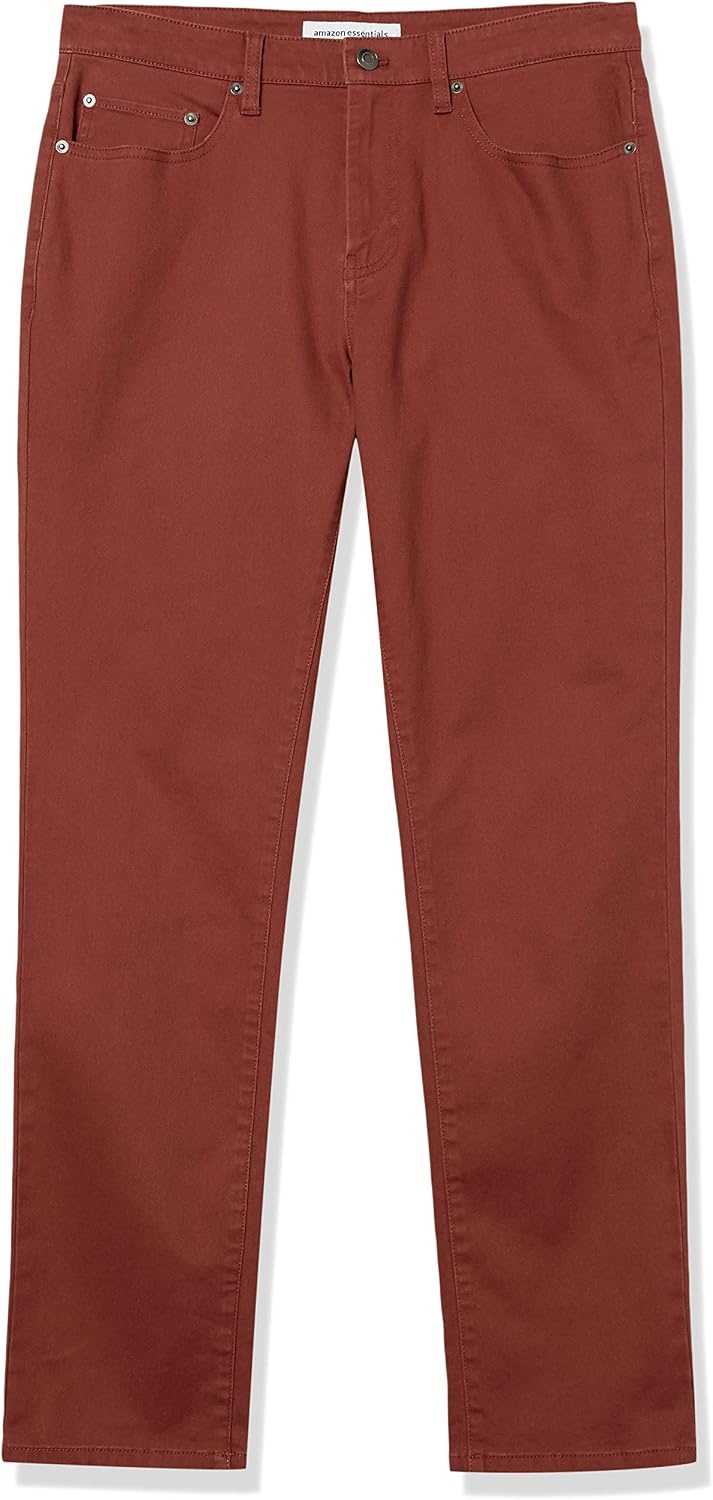 image:imageAmazon Essentials Mens 5Pocket Stretch Twill PantsRust
