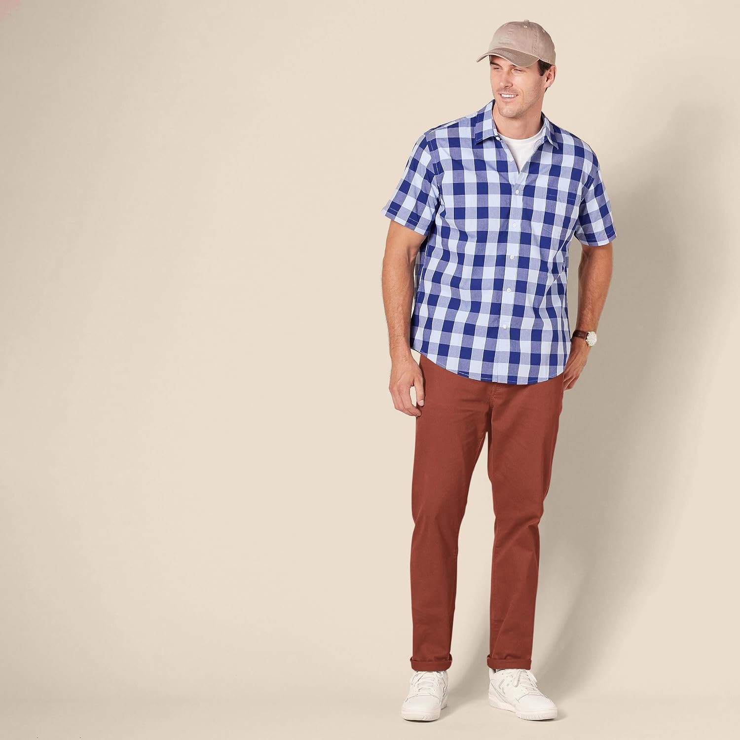 image:imageAmazon Essentials Mens 5Pocket Stretch Twill PantsRust
