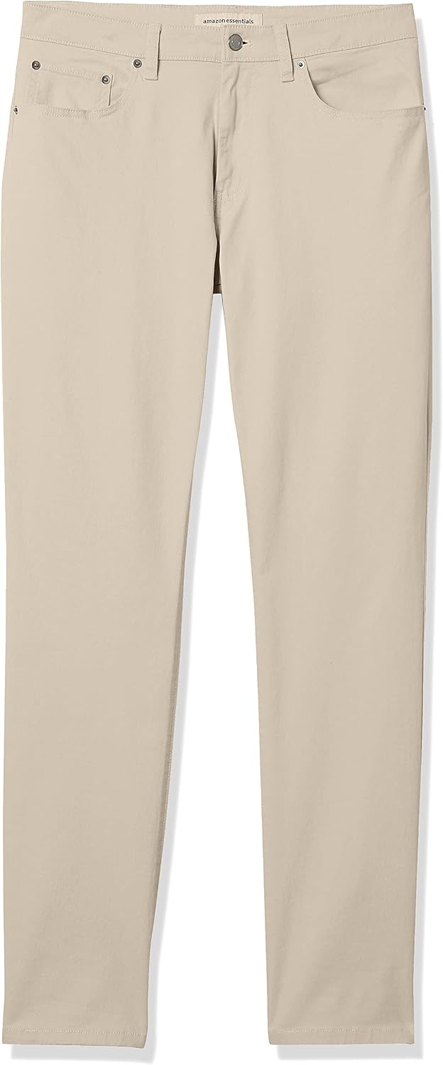 image:imageAmazon Essentials Mens 5Pocket Stretch Twill PantsStone