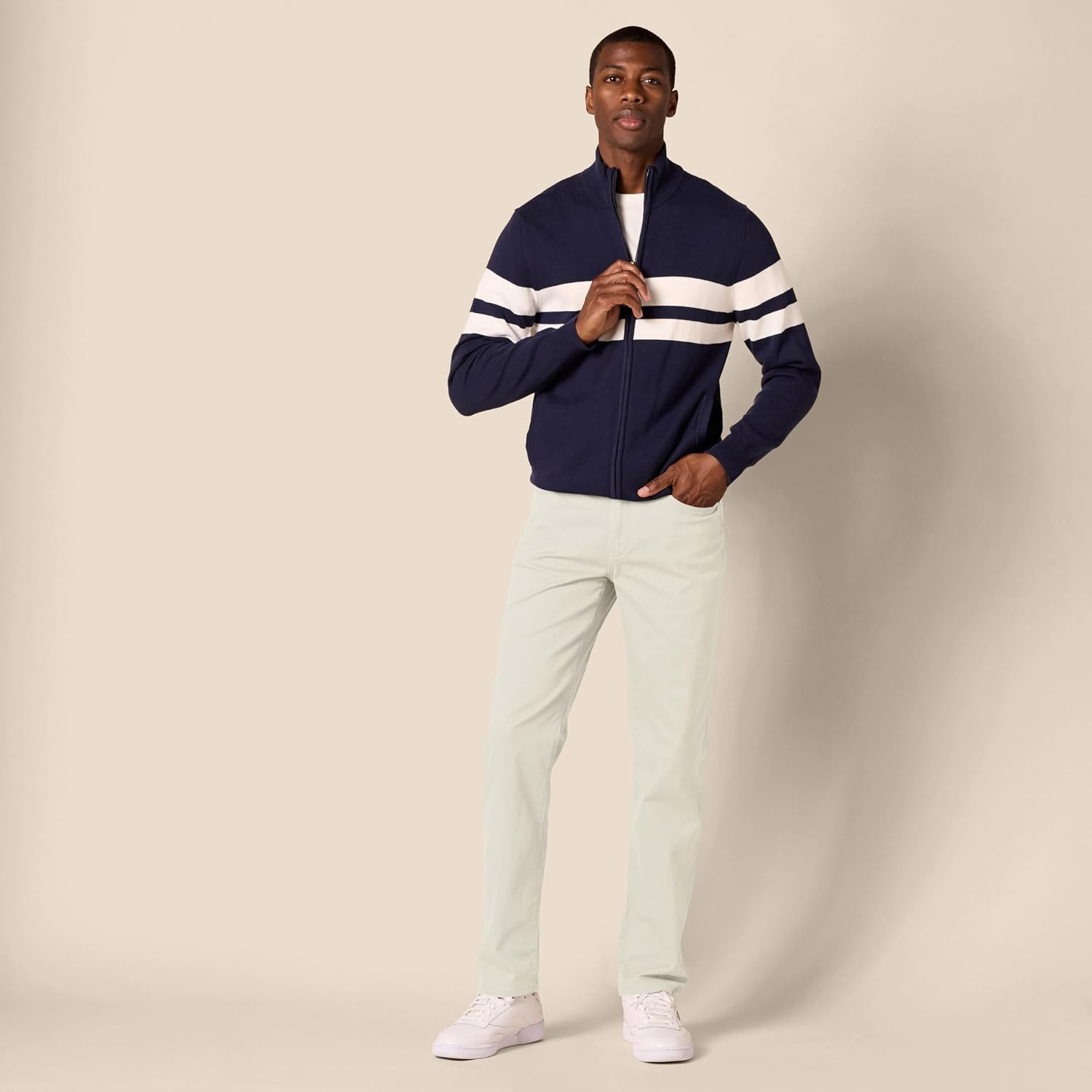 image:imageAmazon Essentials Mens 5Pocket Stretch Twill PantsStone