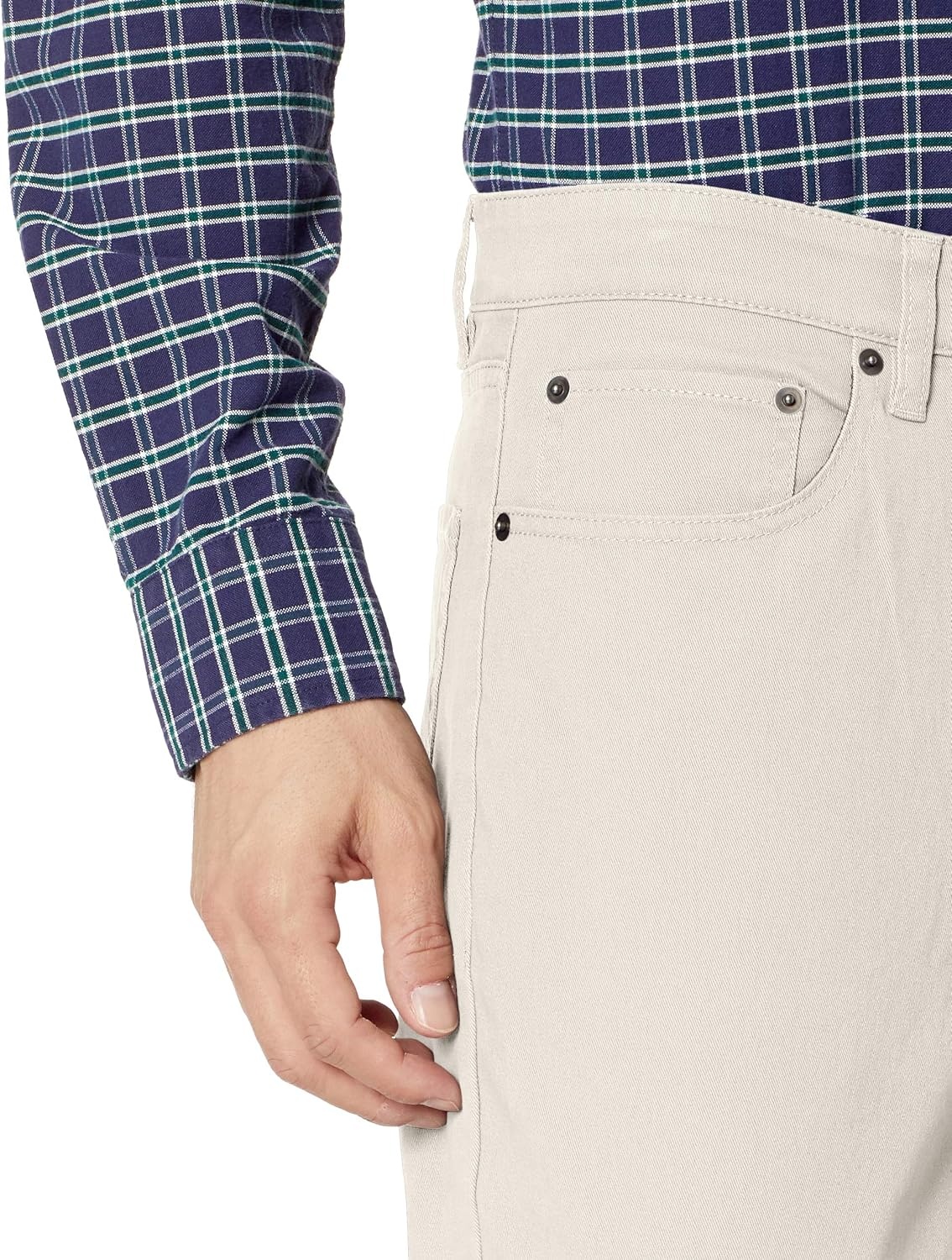 image:imageAmazon Essentials Mens 5Pocket Stretch Twill PantsStone