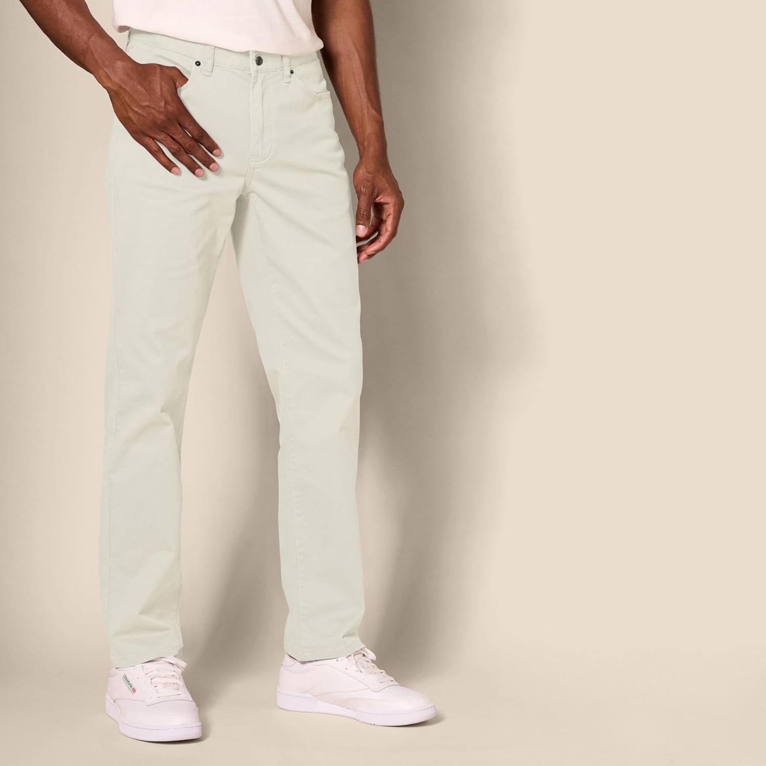 image:imageAmazon Essentials Mens 5Pocket Stretch Twill PantsStone
