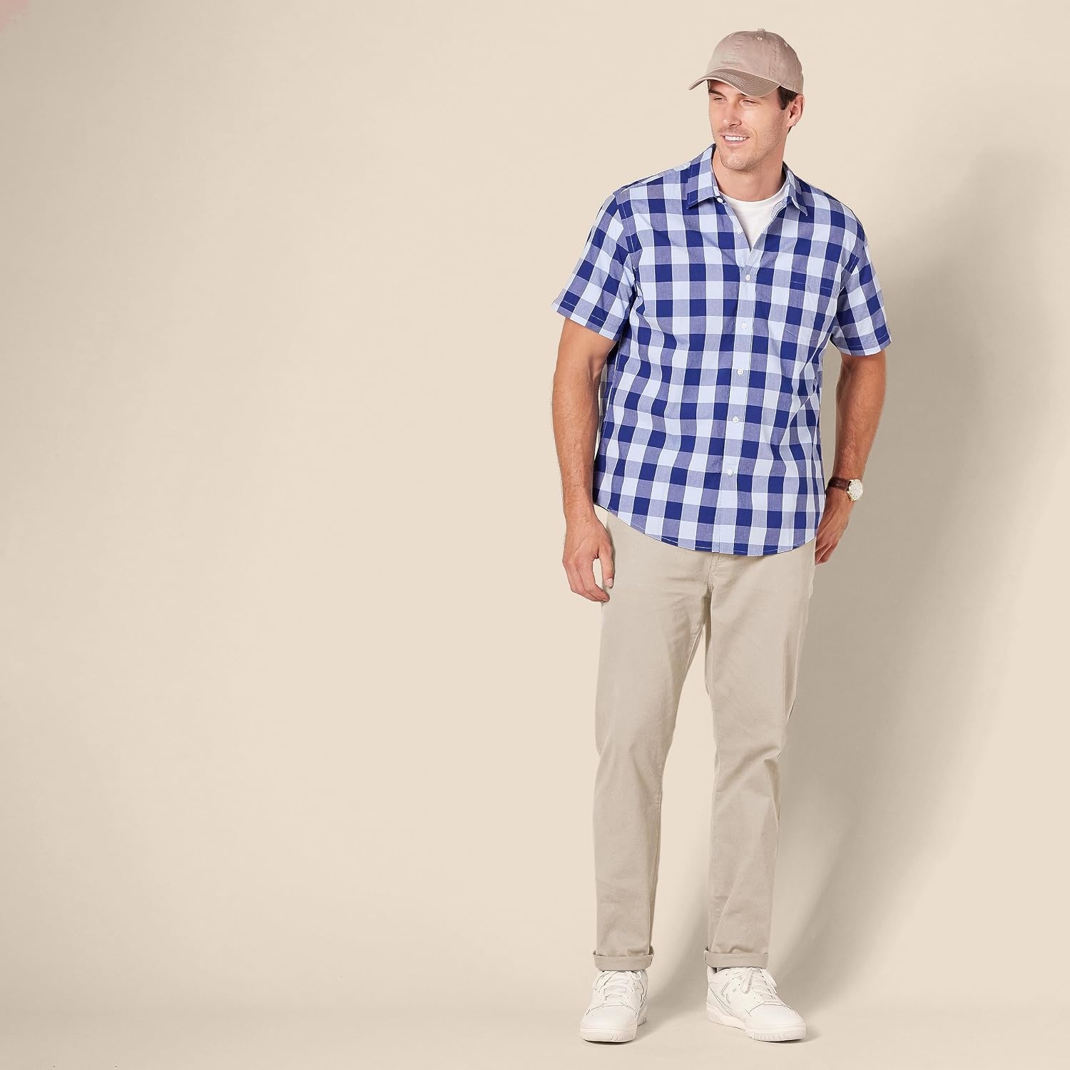 image:imageAmazon Essentials Mens 5Pocket Stretch Twill PantsStone