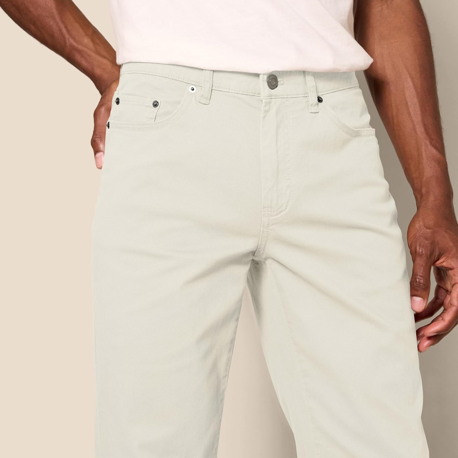 image:imageAmazon Essentials Mens 5Pocket Stretch Twill PantsStone