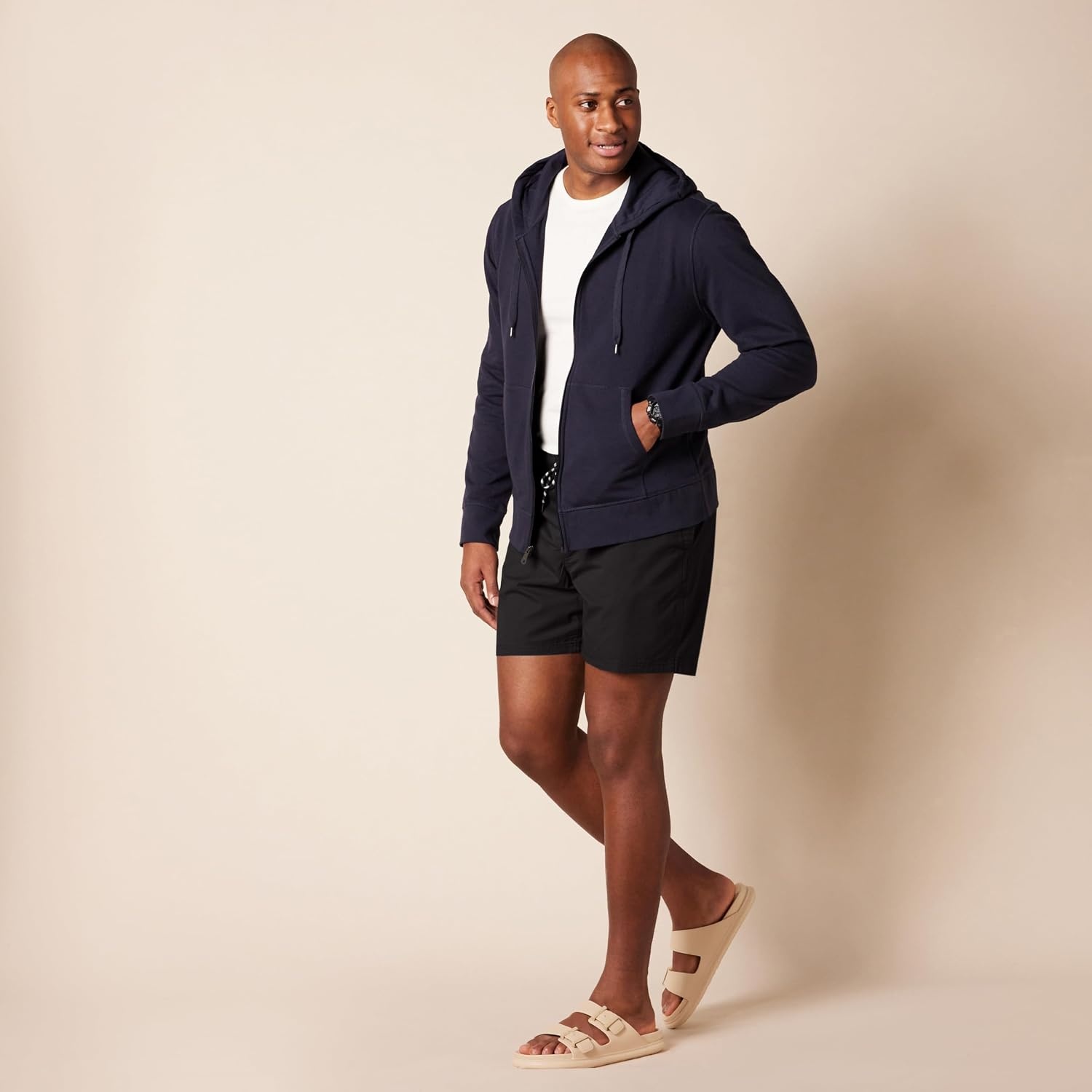image:imageAmazon Essentials Mens 6 Inseam Regular Fit Drawstring Shorts with Elastic Waist and PocketsBlack
