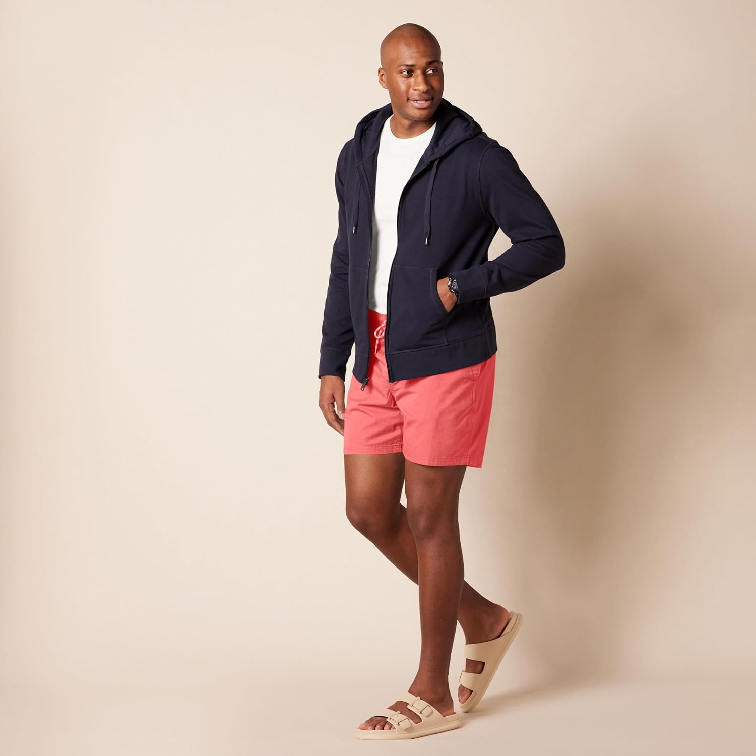 image:imageAmazon Essentials Mens 6 Inseam Regular Fit Drawstring Shorts with Elastic Waist and PocketsCoral