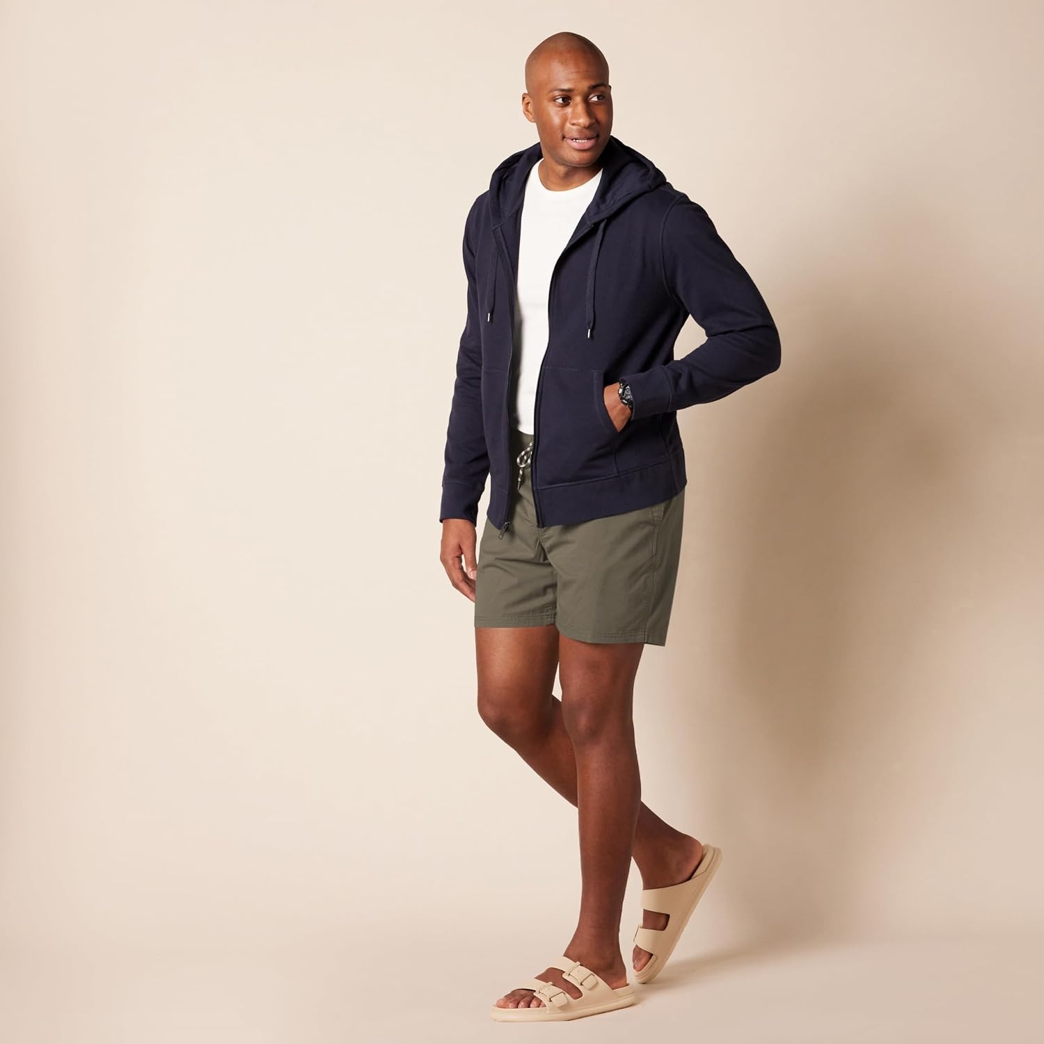 image:imageAmazon Essentials Mens 6 Inseam Regular Fit Drawstring Shorts with Elastic Waist and PocketsDark Olive