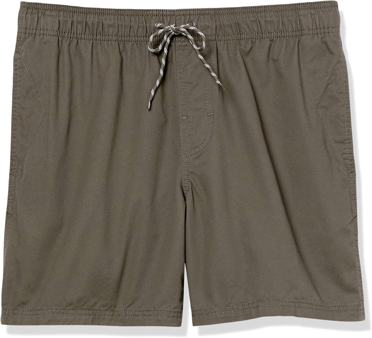 image:imageAmazon Essentials Mens 6 Inseam Regular Fit Drawstring Shorts with Elastic Waist and PocketsDark Olive