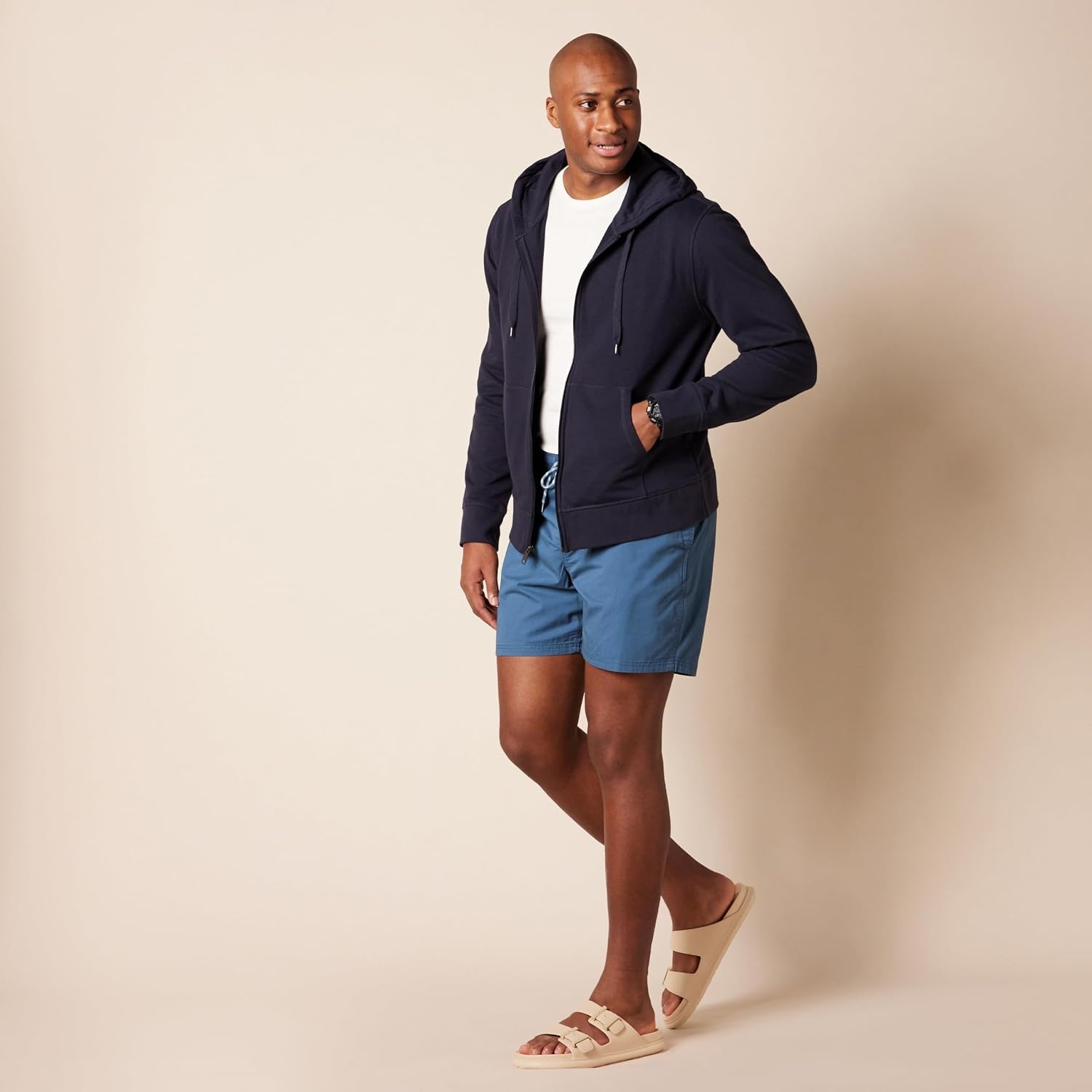 image:imageAmazon Essentials Mens 6 Inseam Regular Fit Drawstring Shorts with Elastic Waist and PocketsDeep Blue