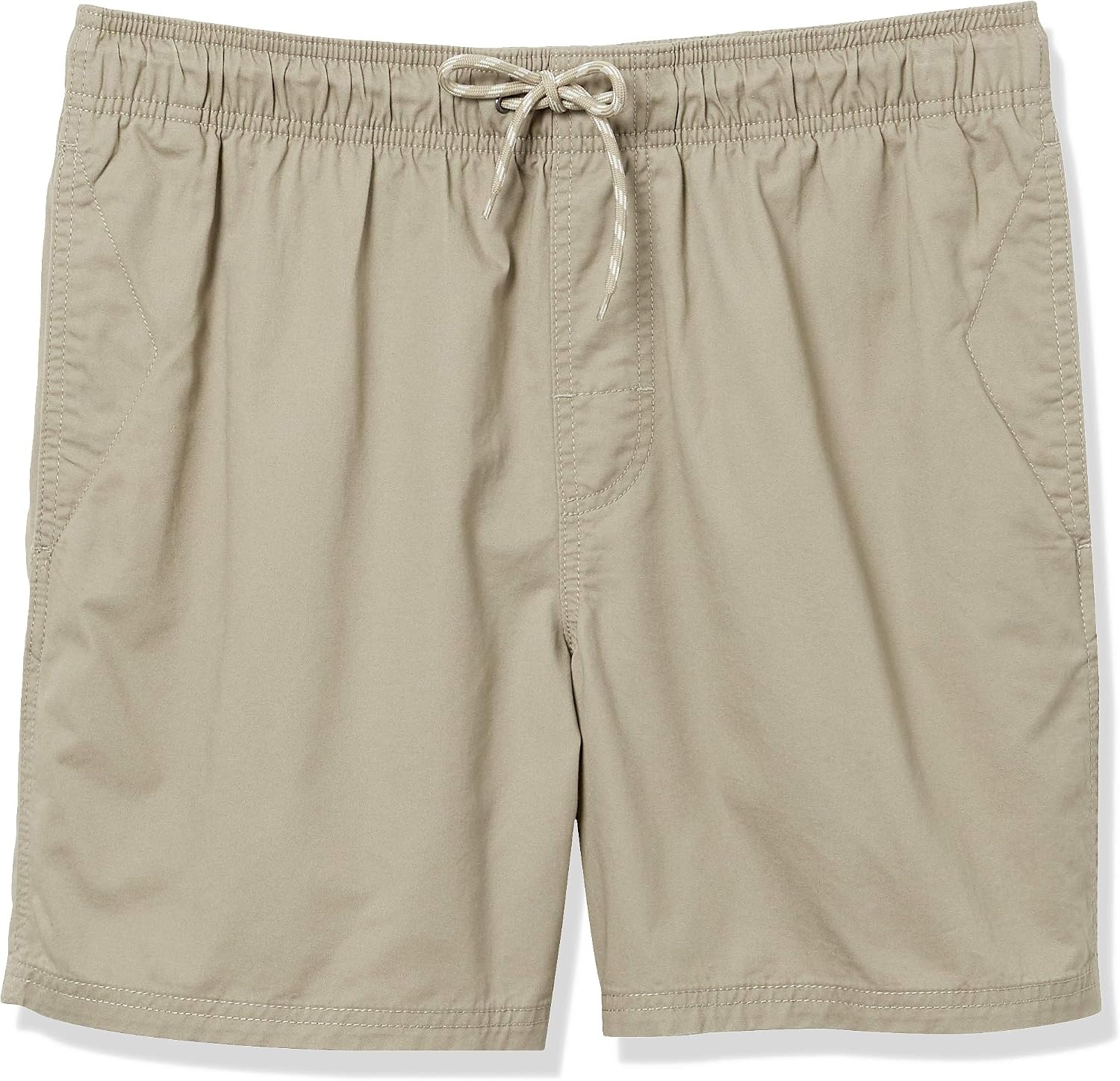 image:imageAmazon Essentials Mens 6 Inseam Regular Fit Drawstring Shorts with Elastic Waist and PocketsKhaki Brown
