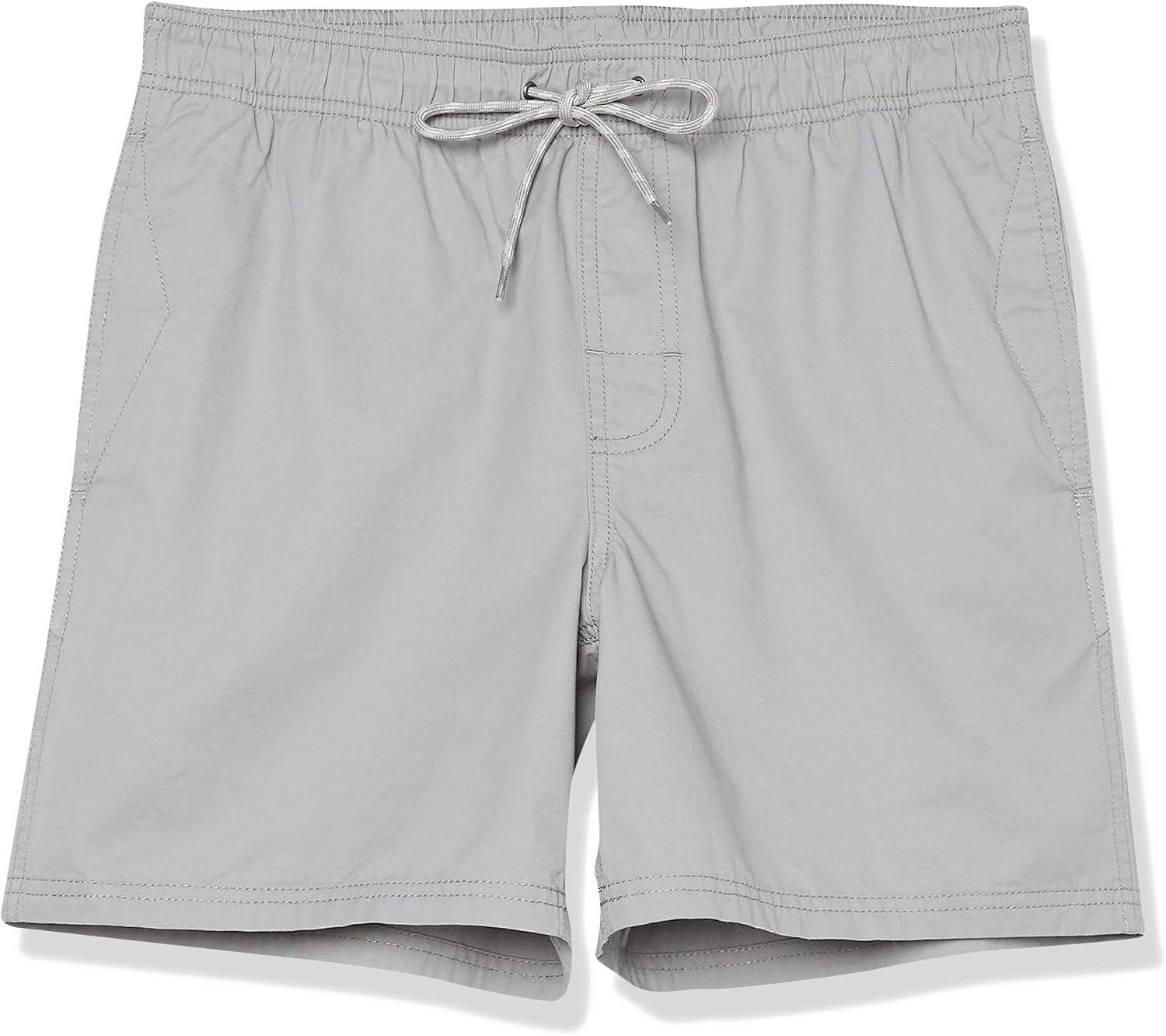 image:imageAmazon Essentials Mens 6 Inseam Regular Fit Drawstring Shorts with Elastic Waist and PocketsLight Grey