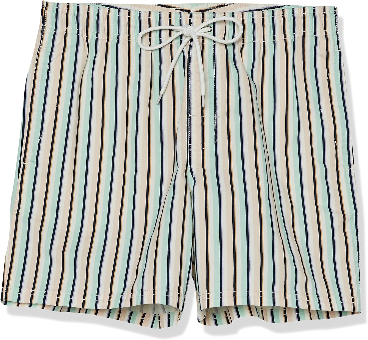 image:imageAmazon Essentials Mens 6 Inseam Regular Fit Drawstring Shorts with Elastic Waist and PocketsMulticolor Stripe