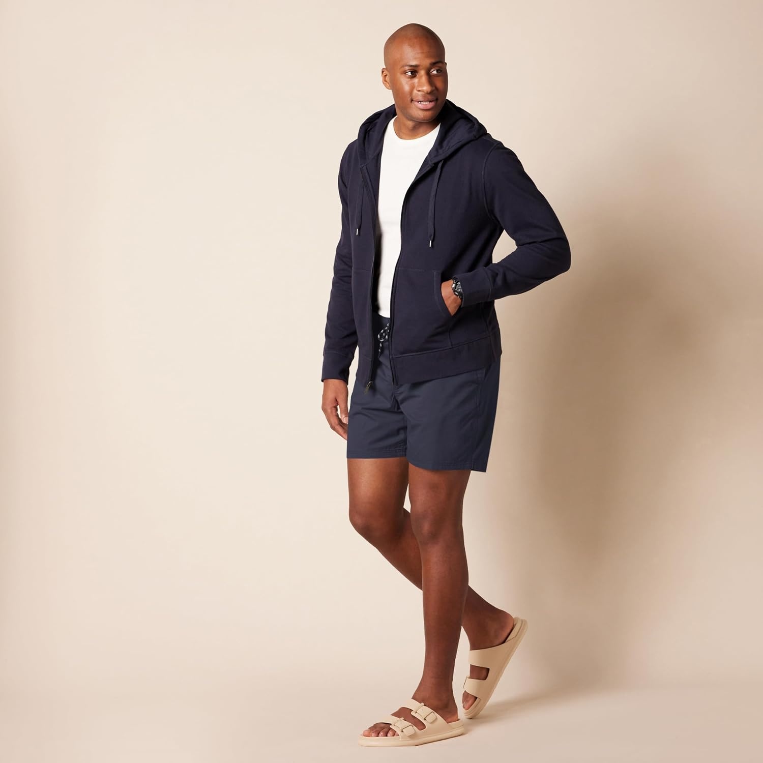image:imageAmazon Essentials Mens 6 Inseam Regular Fit Drawstring Shorts with Elastic Waist and PocketsNavy