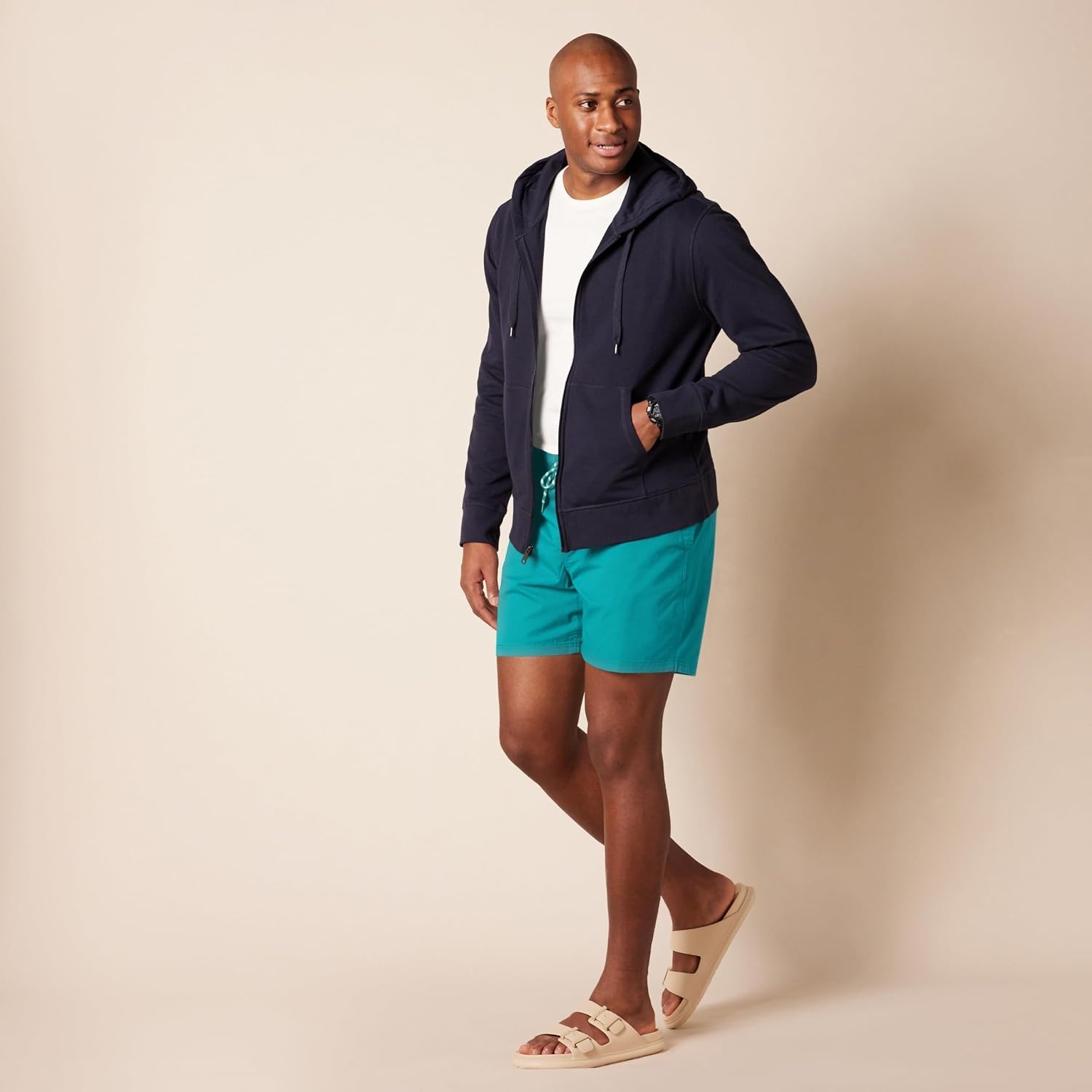 image:imageAmazon Essentials Mens 6 Inseam Regular Fit Drawstring Shorts with Elastic Waist and PocketsTeal Blue