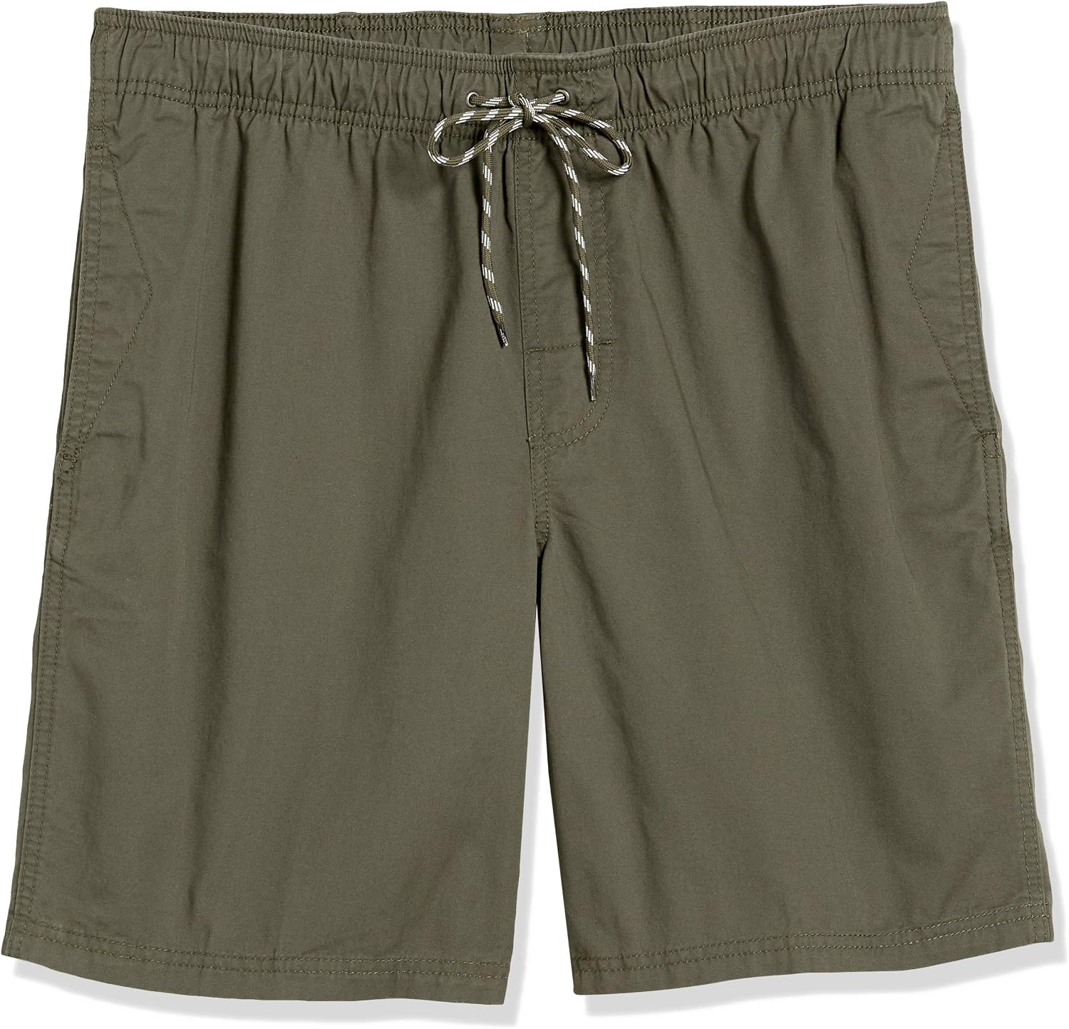 image:imageAmazon Essentials Mens 8 Inseam RelaxedFit Cotton Drawstring PullOn Walk Shorts SummerWeightDark Olive