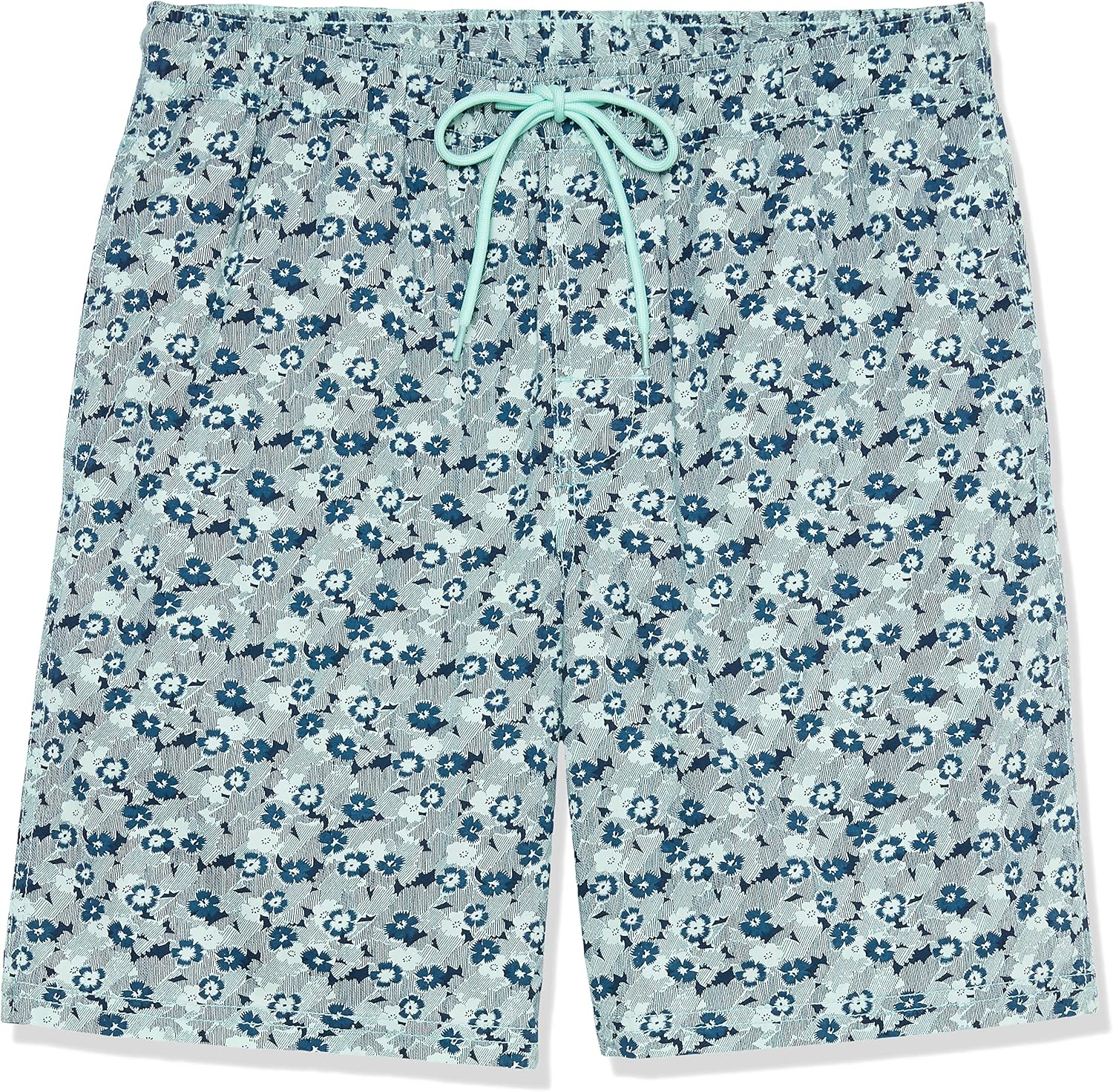 image:imageAmazon Essentials Mens 8 Inseam RelaxedFit Cotton Drawstring PullOn Walk Shorts SummerWeightGreen Floral
