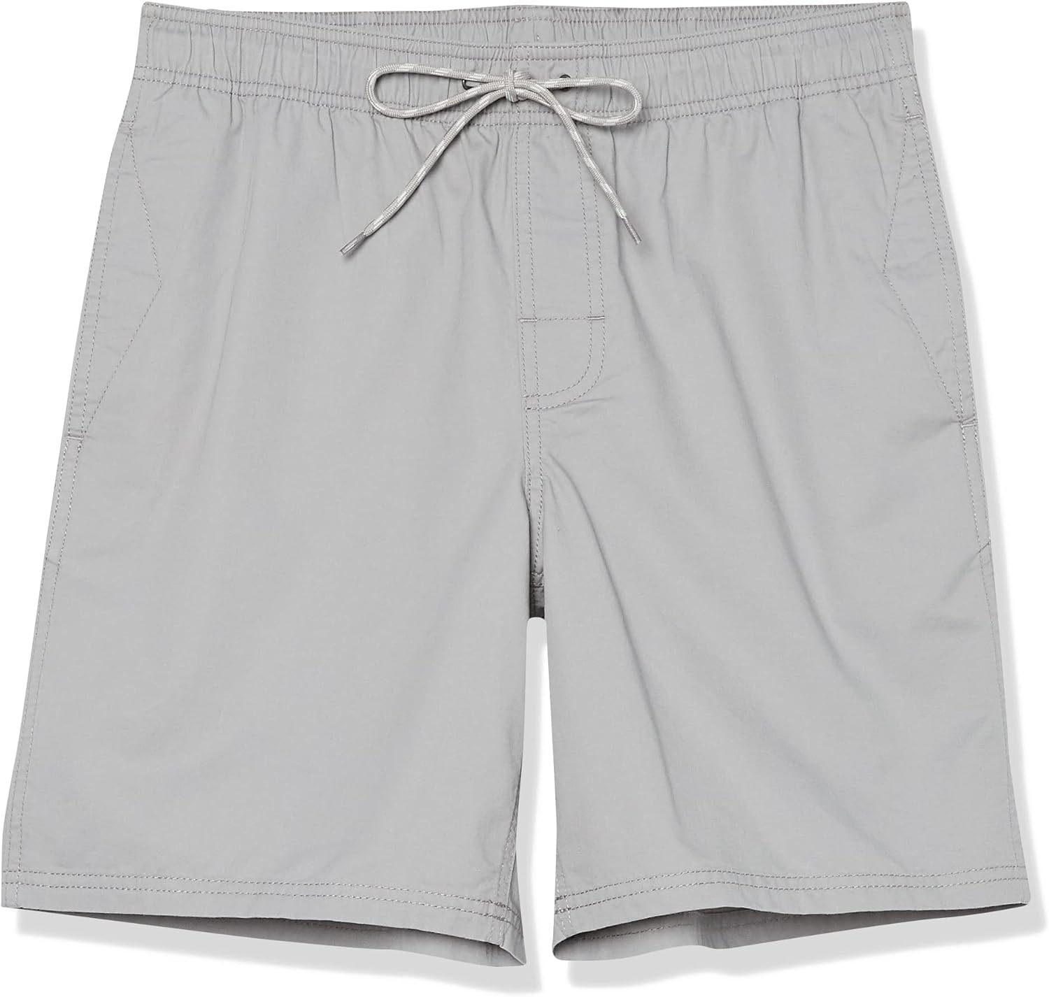 image:imageAmazon Essentials Mens 8 Inseam RelaxedFit Cotton Drawstring PullOn Walk Shorts SummerWeightLight Grey