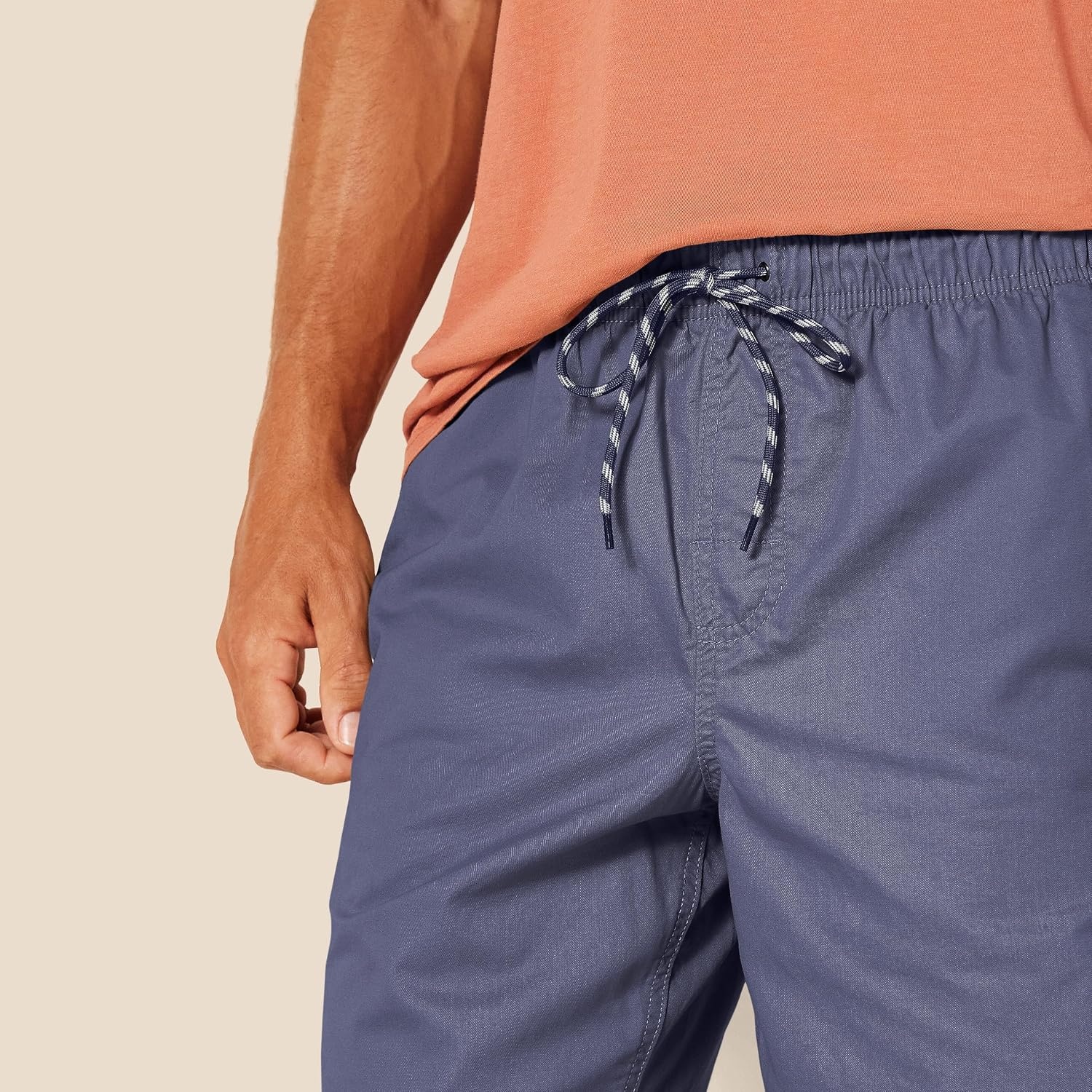 image:imageAmazon Essentials Mens 8 Inseam RelaxedFit Cotton Drawstring PullOn Walk Shorts SummerWeightNavy