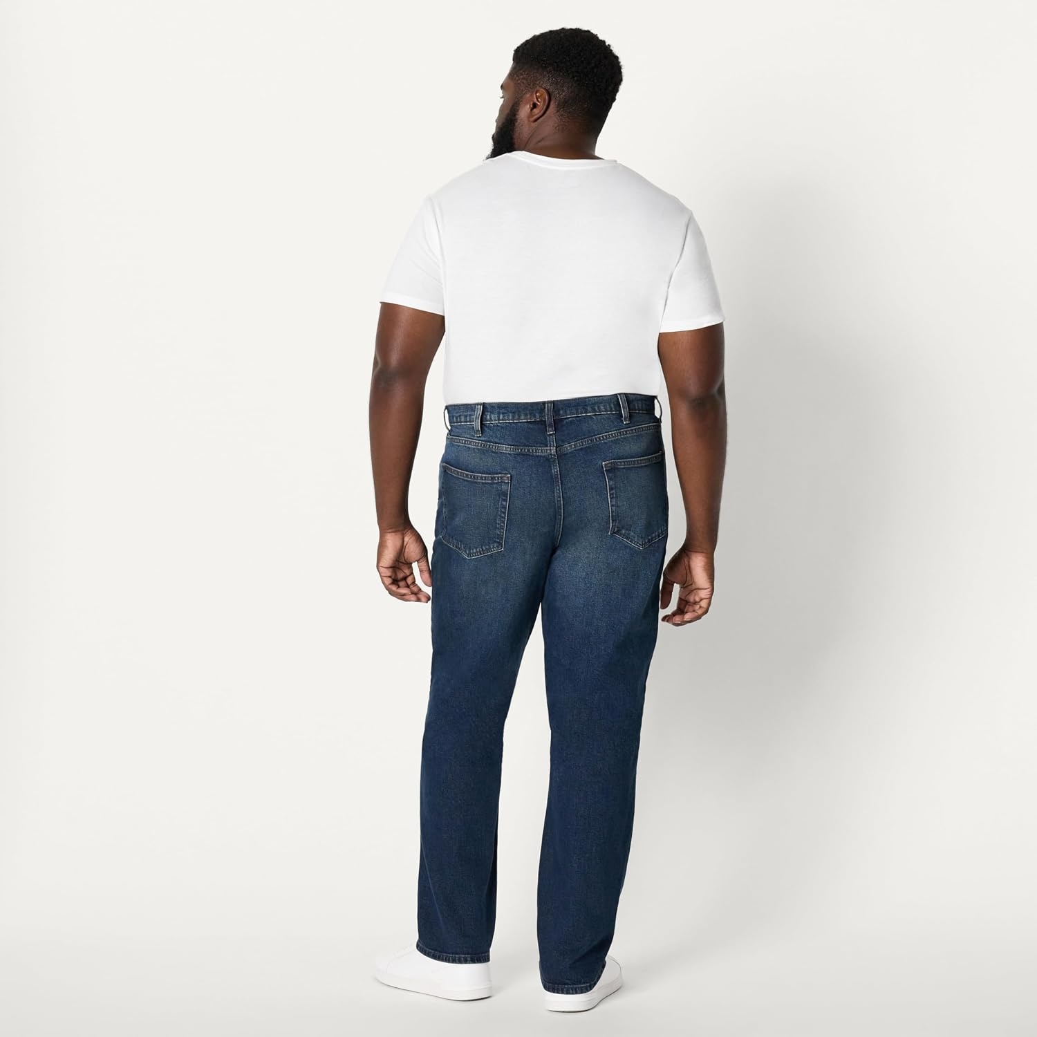image:imageAmazon Essentials Mens Athletic Fit Jeans with Extra Room in Hip and Thigh Low Stretch Denim 5 Pocket StylingTinted Dark Wash