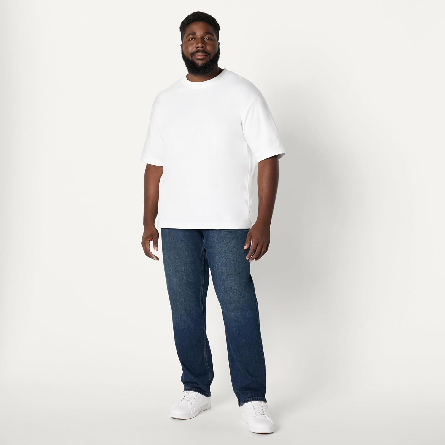 image:imageAmazon Essentials Mens Athletic Fit Jeans with Extra Room in Hip and Thigh Low Stretch Denim 5 Pocket StylingTinted Dark Wash