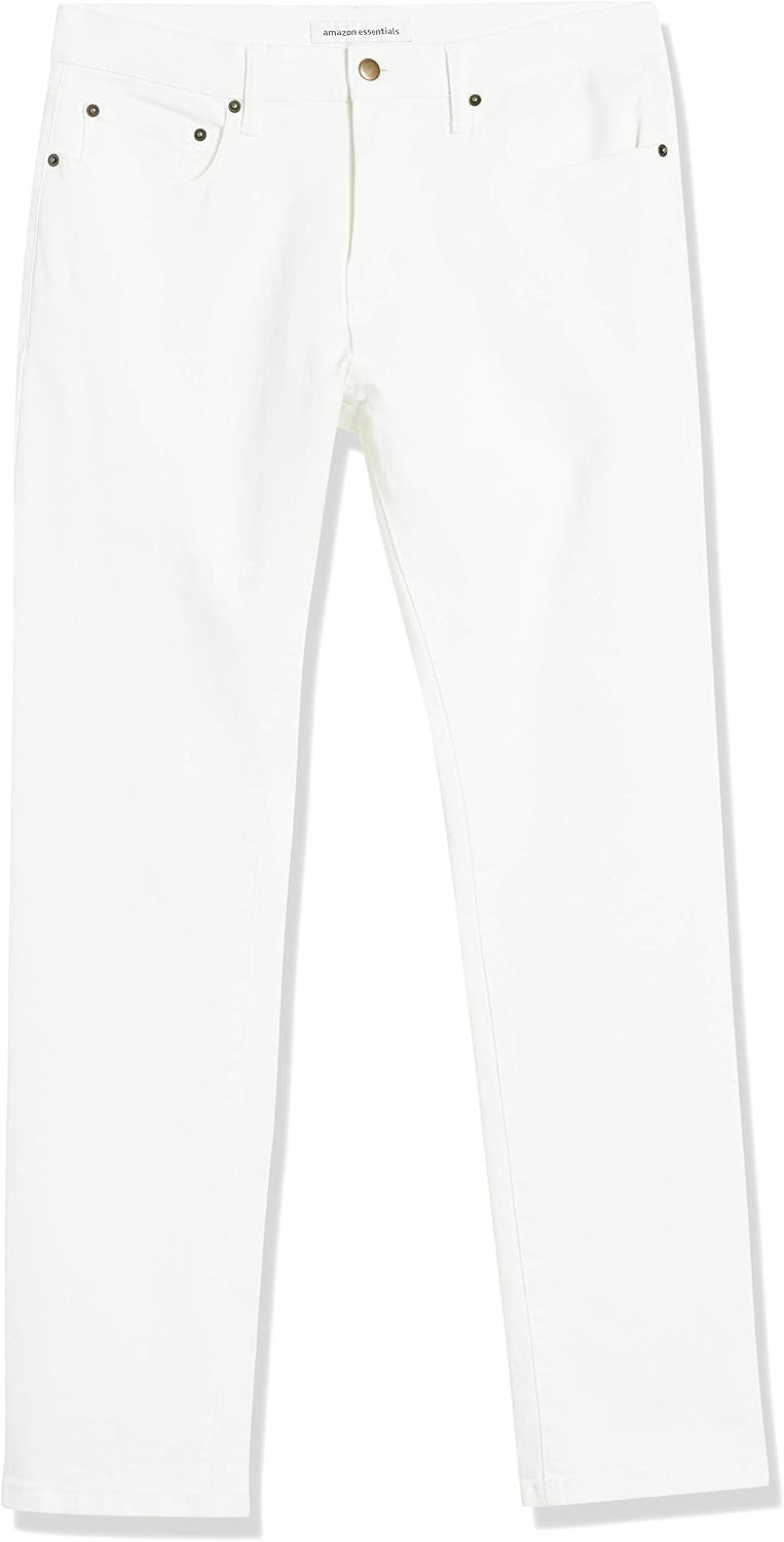 image:imageAmazon Essentials Mens AthleticFit Stretch Jeans Discontinued ColorsBright White
