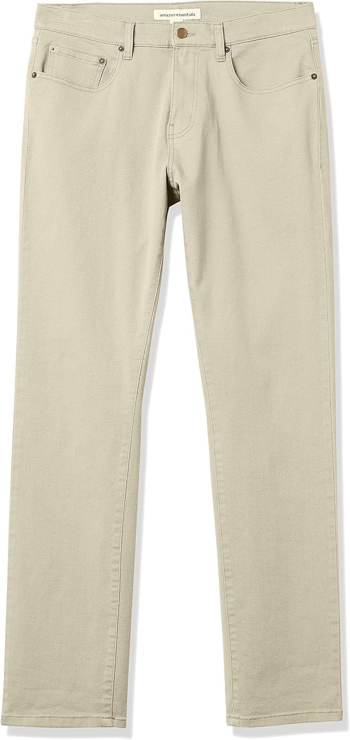 image:imageAmazon Essentials Mens AthleticFit Stretch Jeans Discontinued ColorsLight Khaki Brown